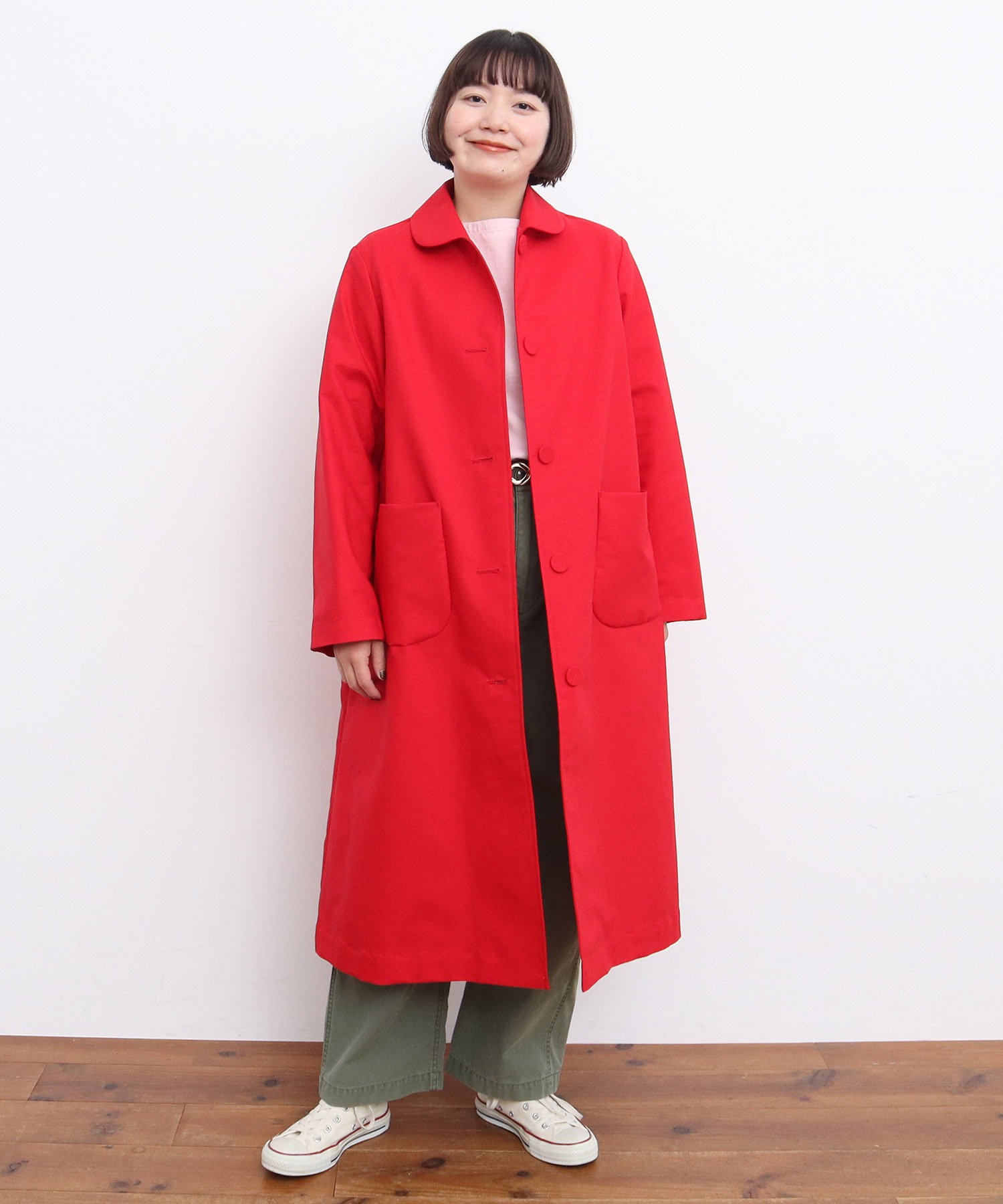 平2重ピーチセーブル 丸襟ステンコート