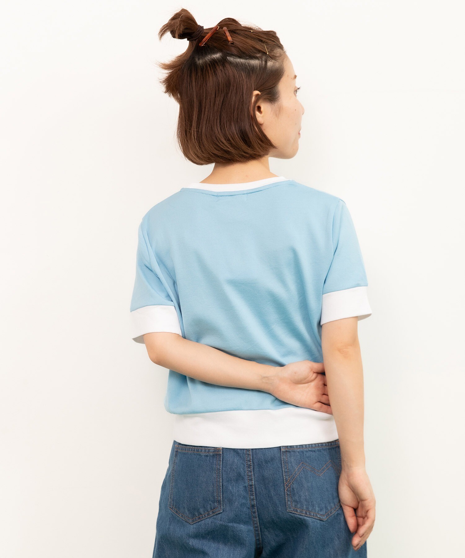 AMBIDEX Store △連シルフライス バイカラーTシャツ(F サックス