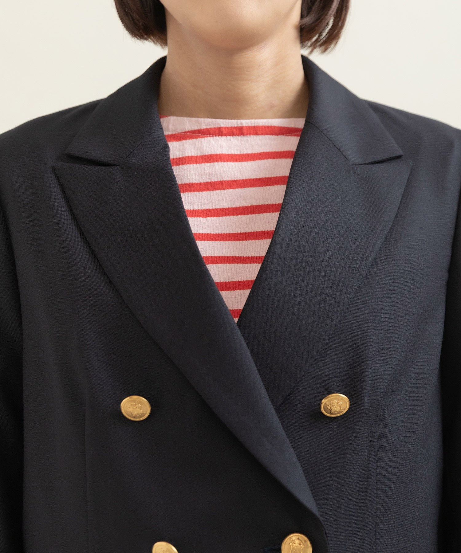 トロ ダブル釦紺ブレザー