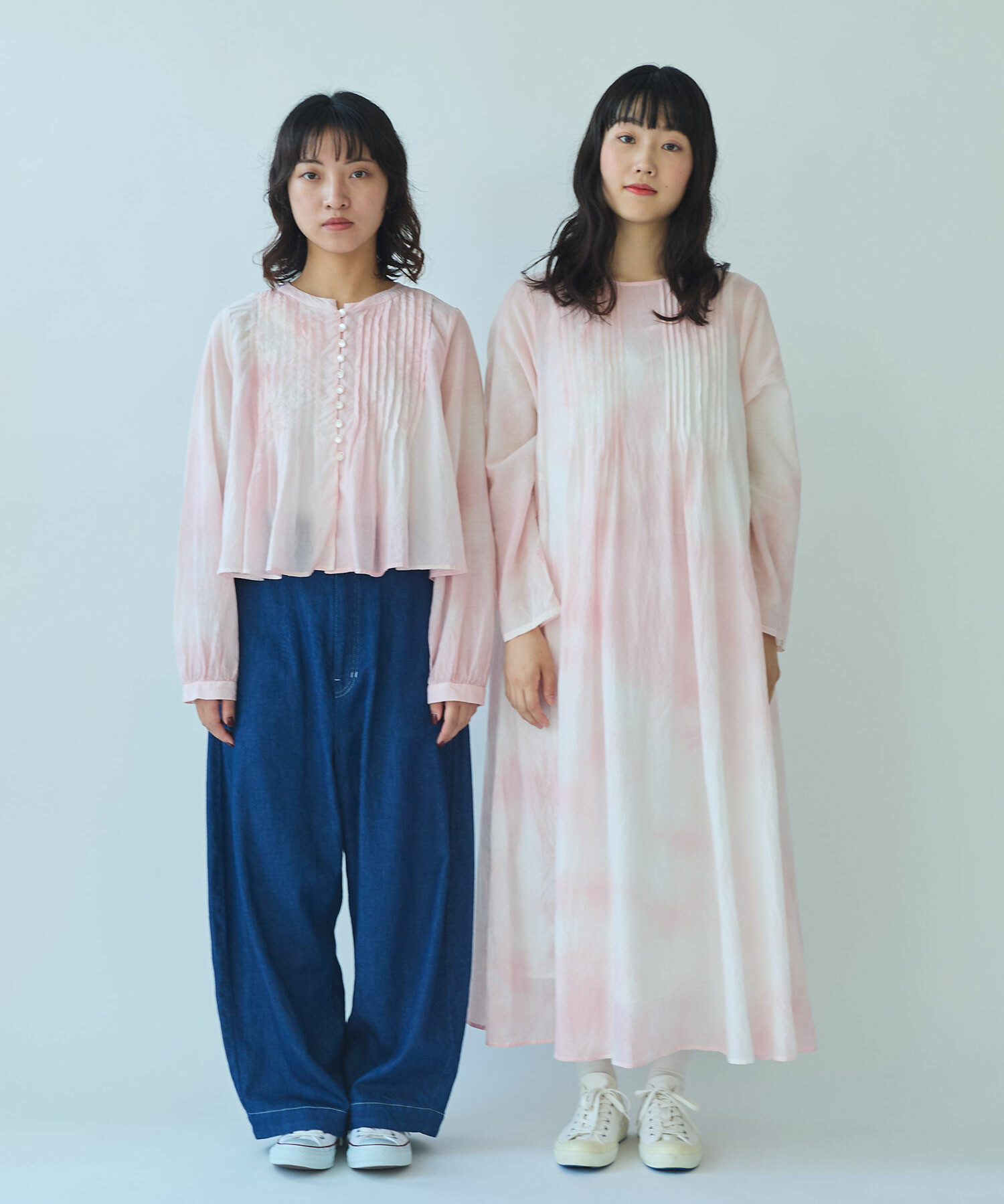AMBIDEX Store 〇 pink 無回転染め ピンタックブラウス(F ピンク