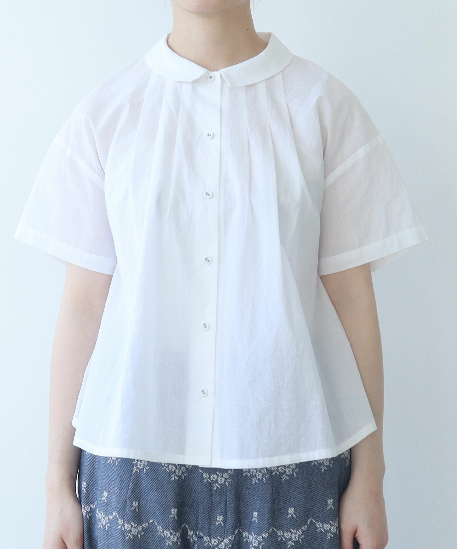 AMBIDEX Store 〇 コットン / シルク ローン タックブラウス(F