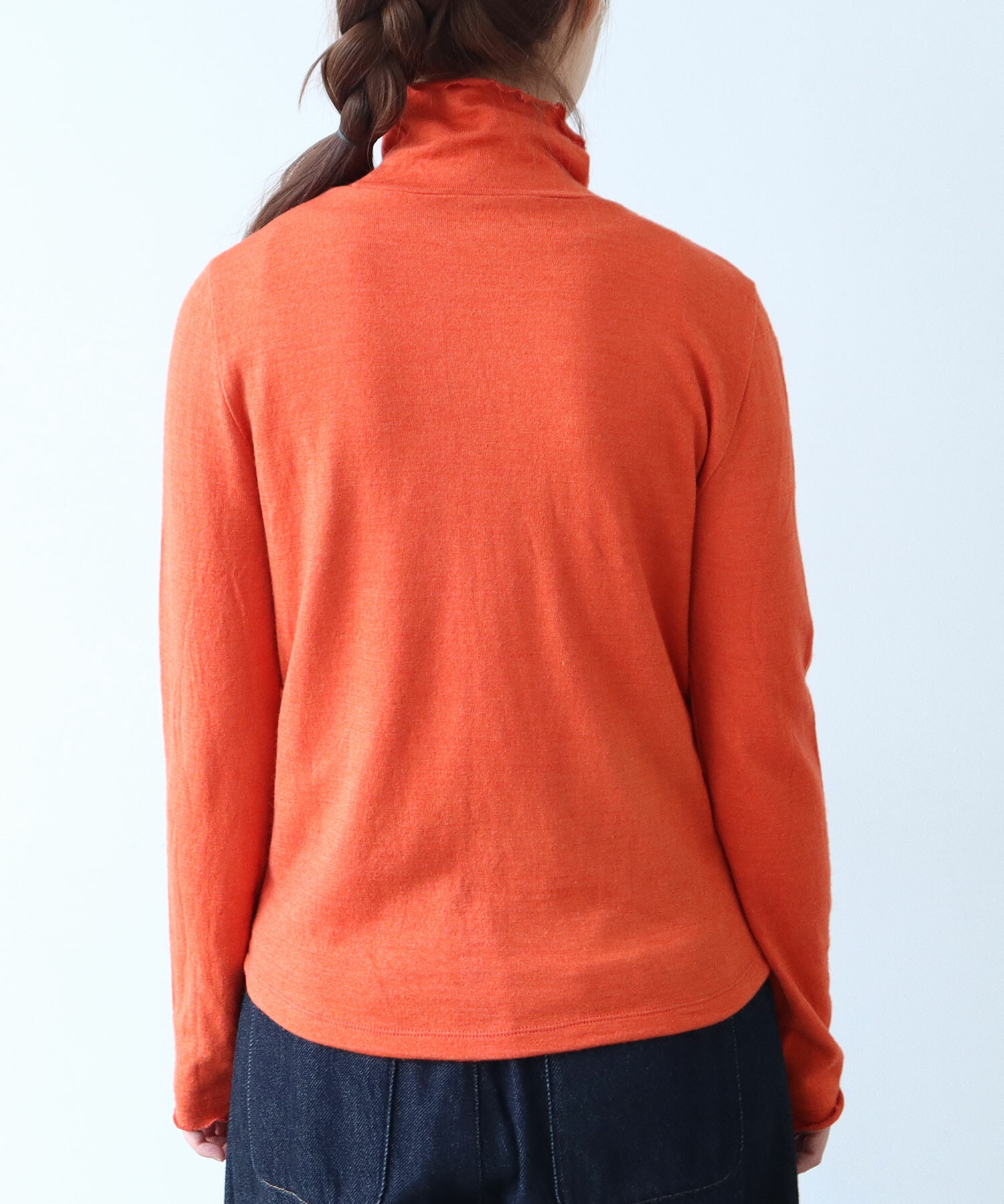 AMBIDEX Store ウール / シルク 製品染め タートルプルオーバー(F