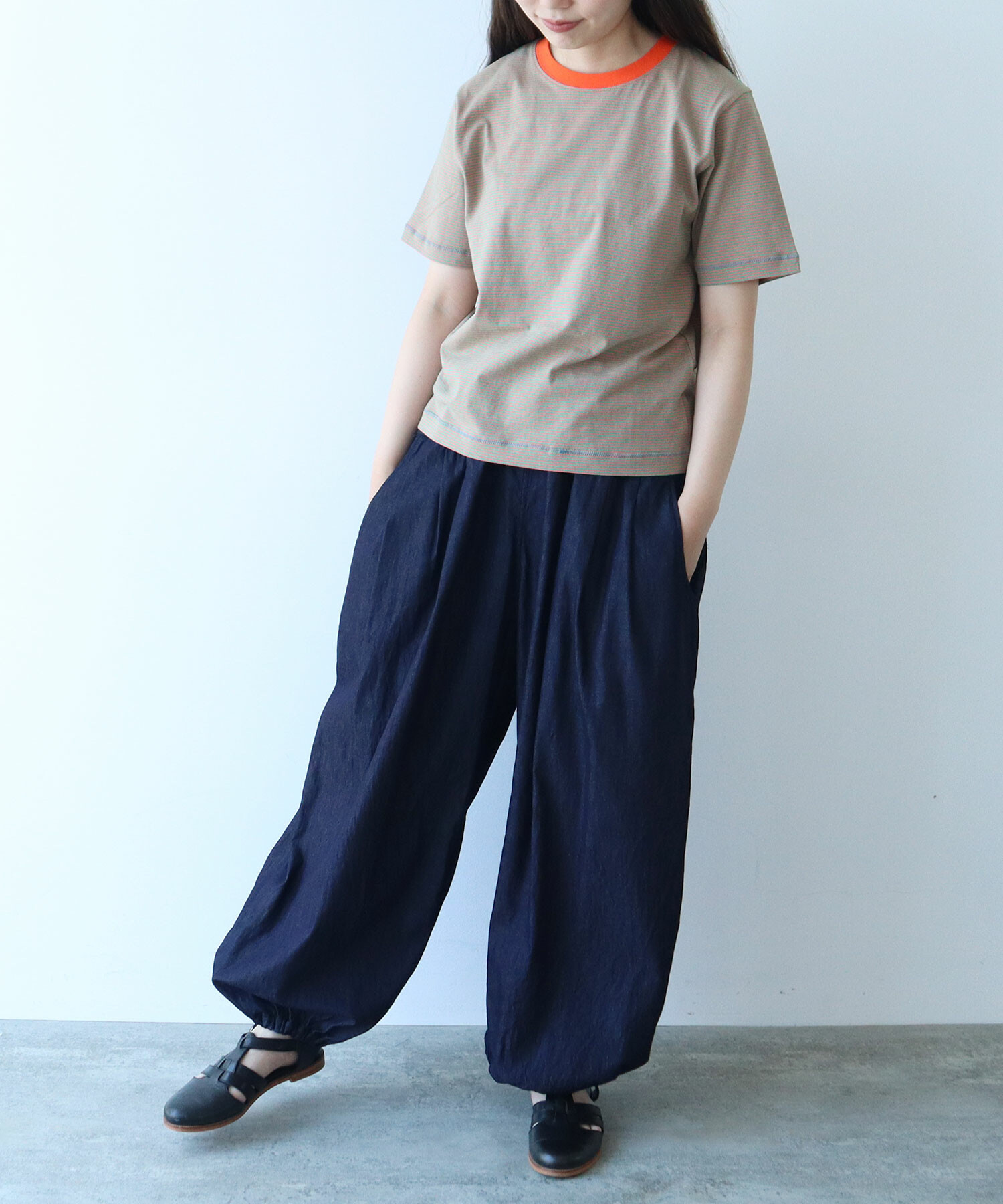 tシャツ ミジンボーダー 半袖Tシャツ レディース bulle de savon tシャツ ミジンボーダー 半袖Tシャツ レディース
