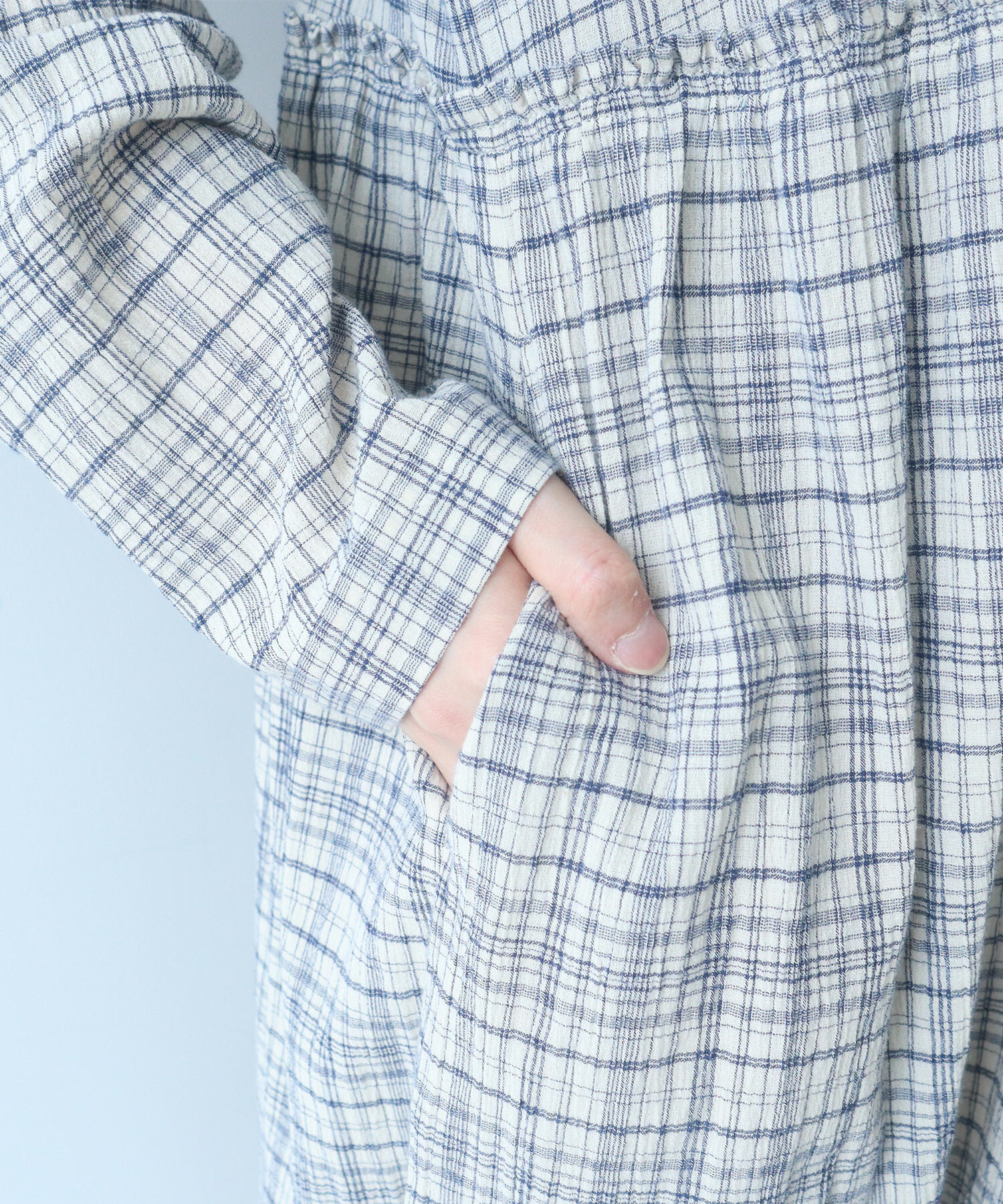 AMBIDEX Store △〇 ちぢみcheck ワンピース(F ピンク): bulle de savon