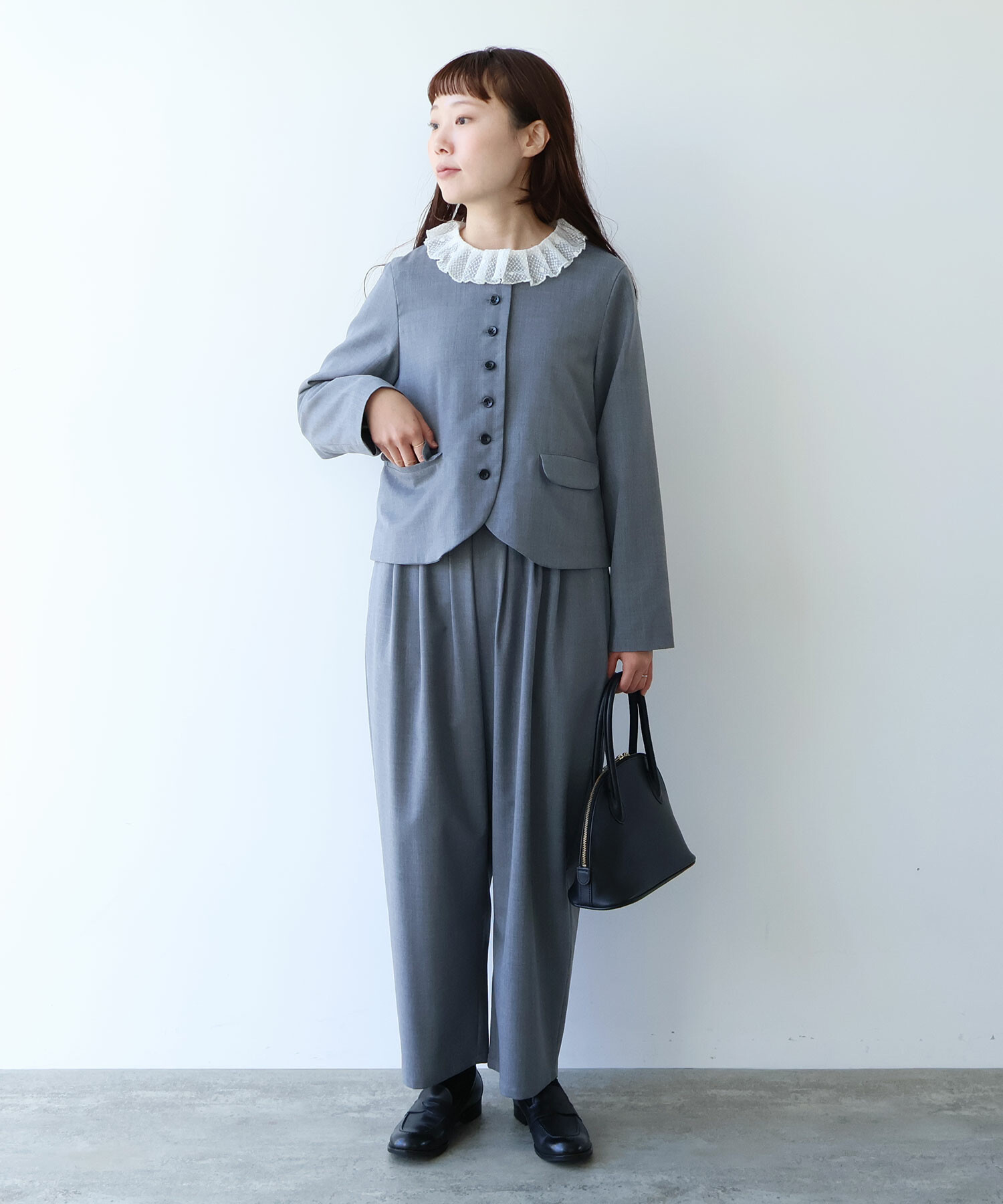 AMBIDEX Store 〇 2 / 80 TWツイル タックパンツ(F クロ): bulle de savon