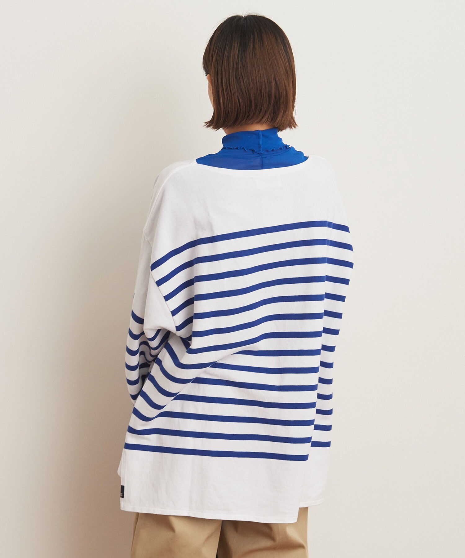 AMBIDEX Store △〇@ラッセルパネルボーダー BIGサイズプルオーバー(F アオ): Dot and Stripes CHILD WOMAN