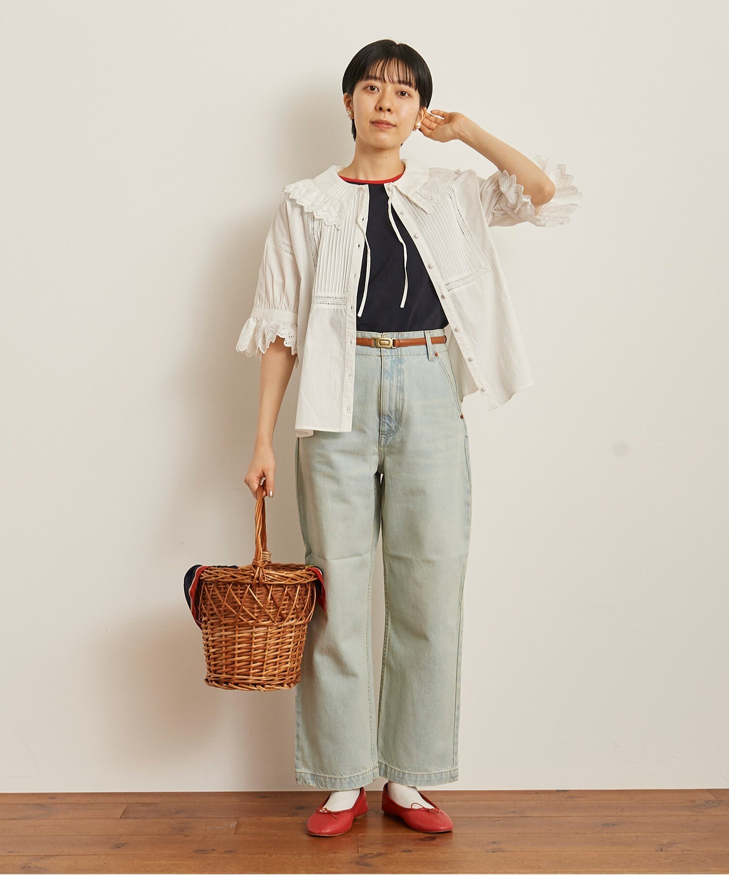 AMBIDEX Store △12.5ozデニムハイウエストパンツ(SS コン): Dot and Stripes CHILD WOMAN