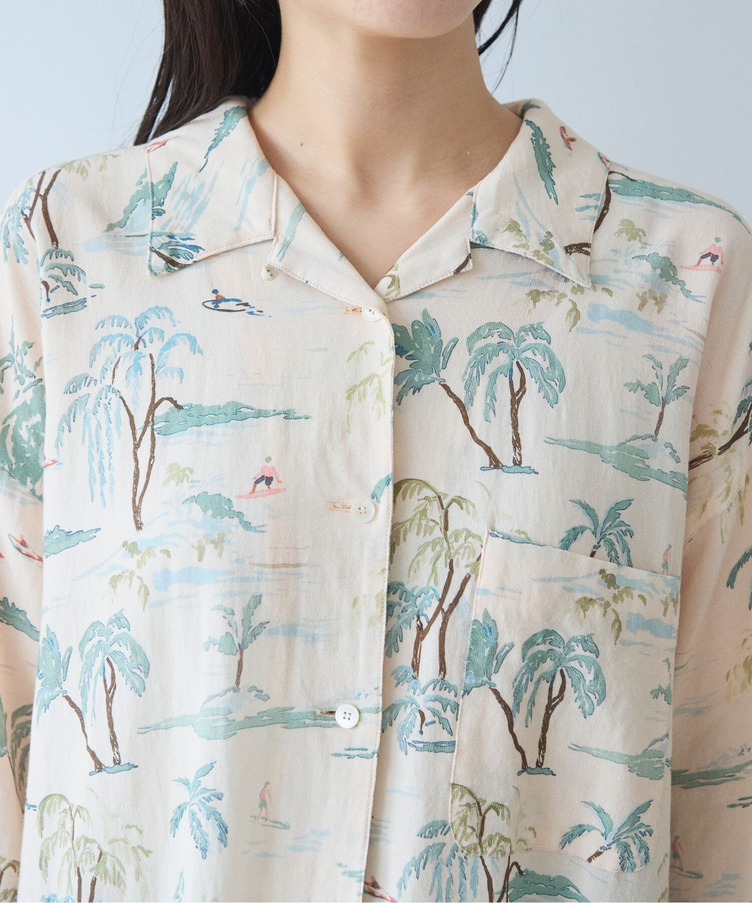 yuni　クラネ　シャツのみ AMBIDEX Store 【予約販売】Island print open collar シャツ(F