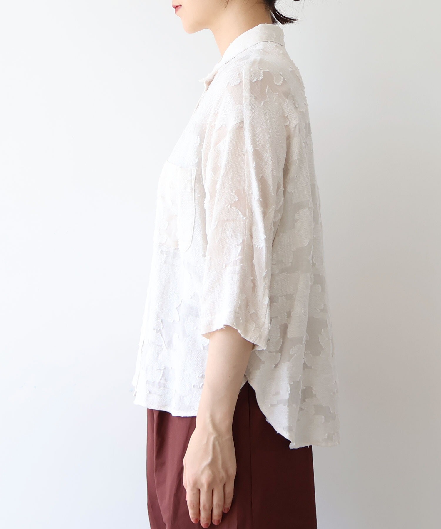 Yuゆ¨̮♡ページ AMBIDEX Store △シアーカットジャカード シャツ(F クロ): yuni