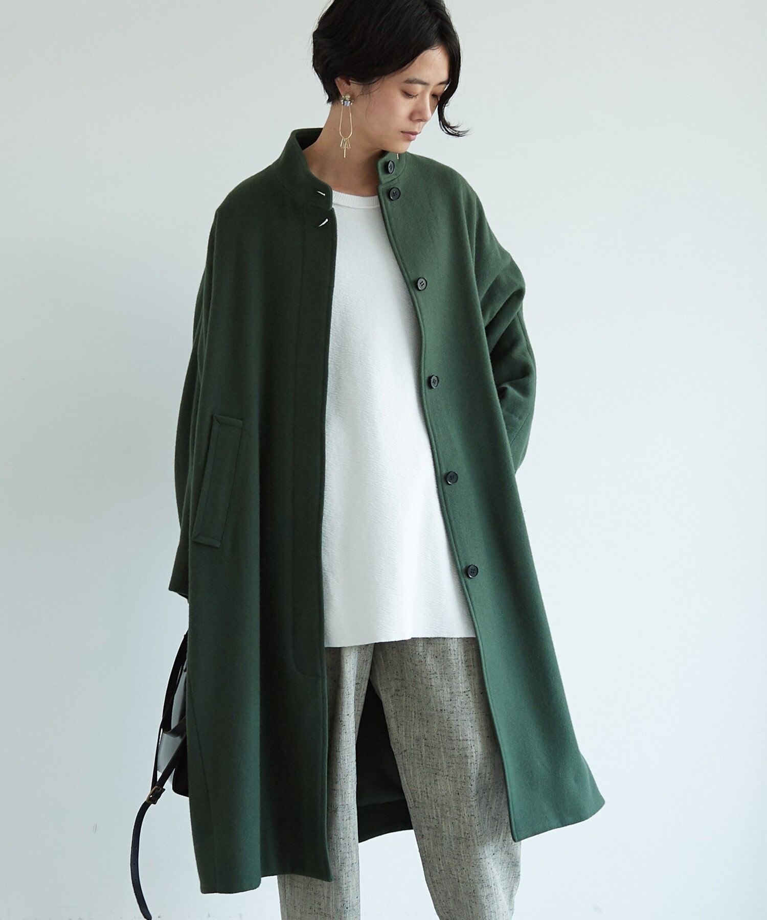 AMBIDEX Store △Wool/super100 wide stand collar コート(F top 