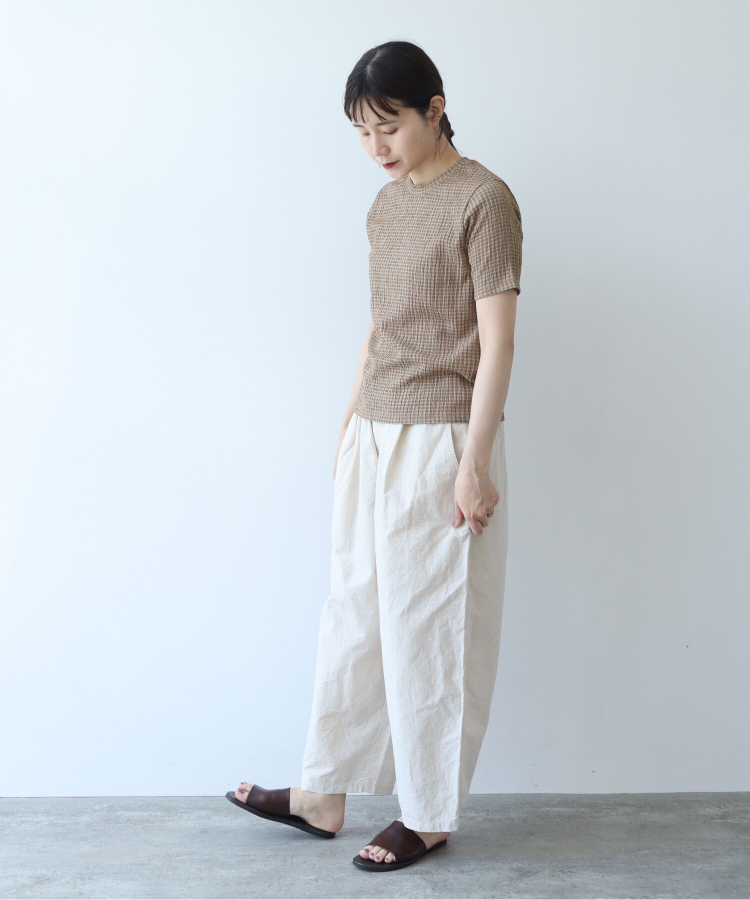 AMBIDEX Store コットンポリエステル シャーリングハーフスリーブT  