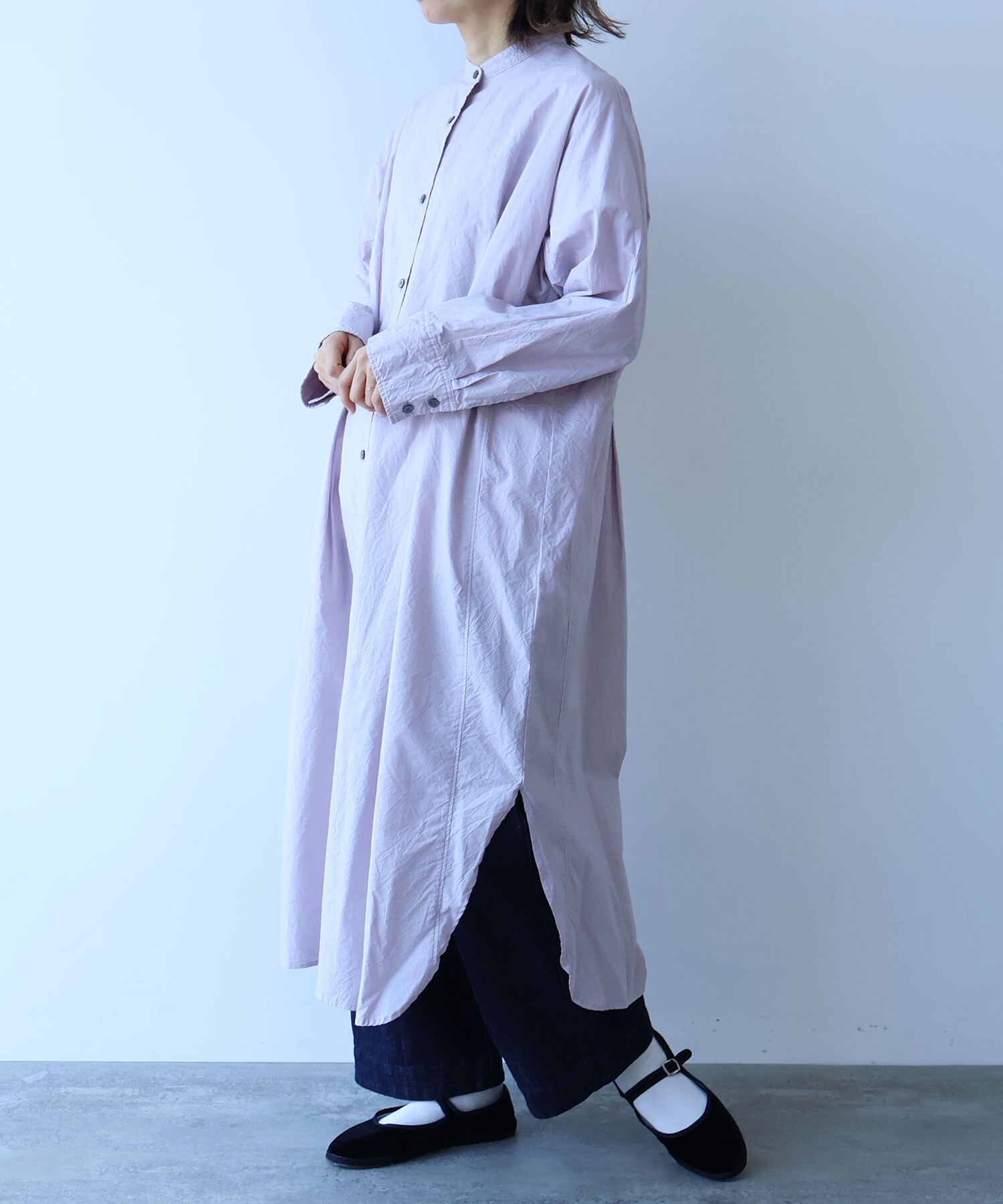 アップルパイ/ ブロカント ⿻ コットン チュニック丈 ワンピース シャツ ロングシャツ シャツワンピース ロング丈 レディース チュニック