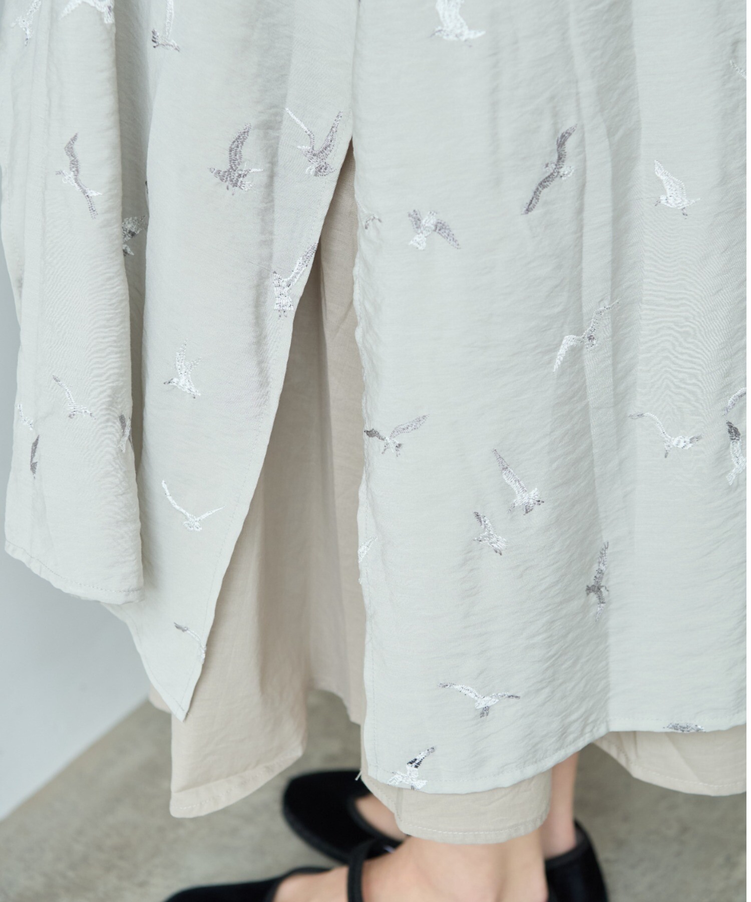 AMBIDEX Store ○bird刺繍 layered ワンピース(F クロ): yuni