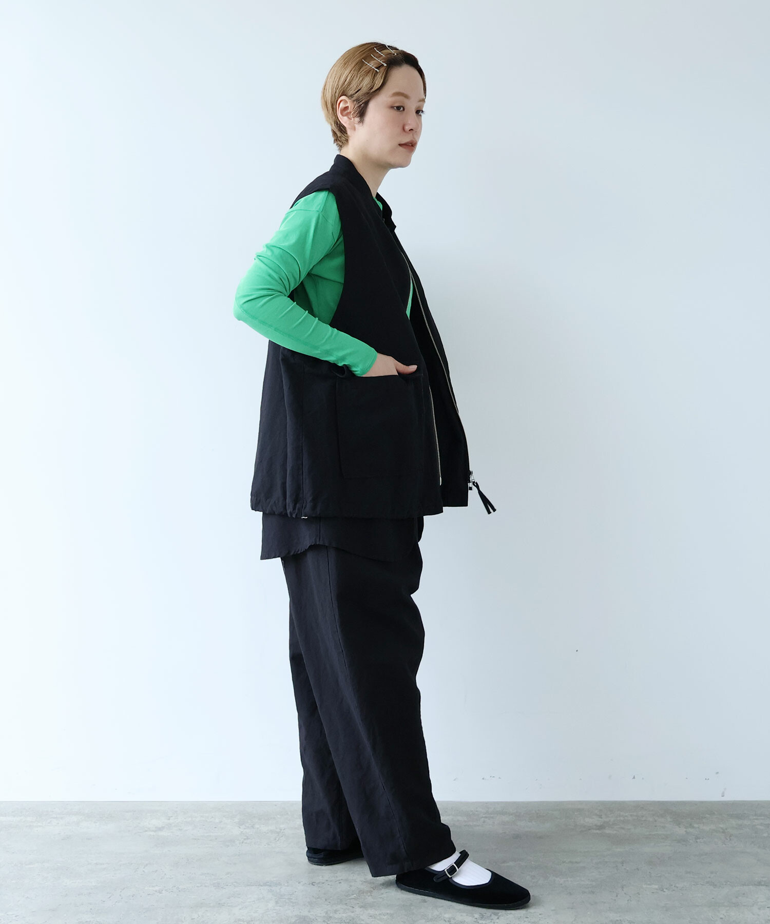 AMBIDEX Store Li/Cクロスワッシャー/CHECK ZIP ベスト(F IVORY): buoybuoy