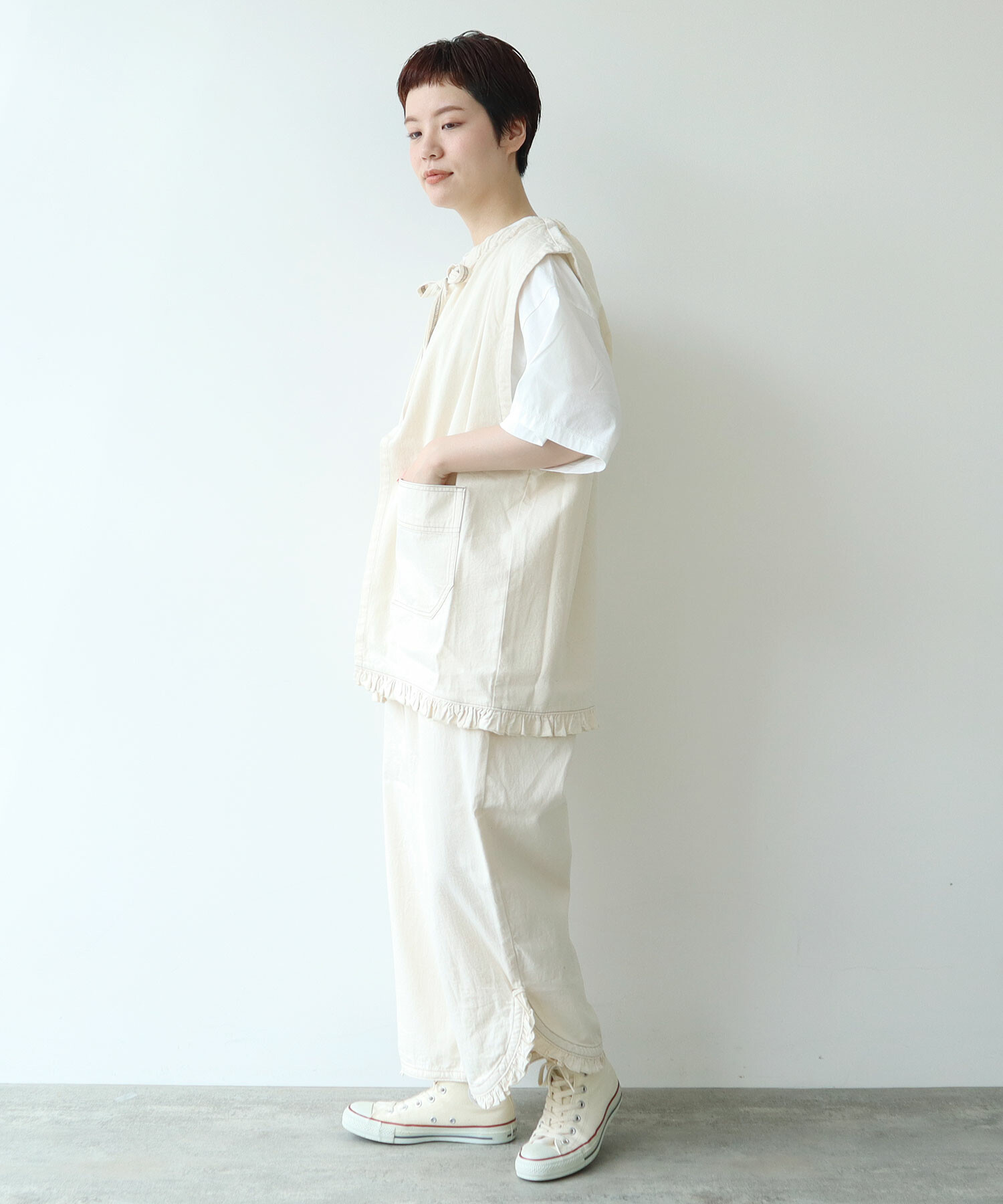 AMBIDEX Store ○8ozDENIM SMOCK ベスト(F INDIGO): FLAT-cic-HATENA