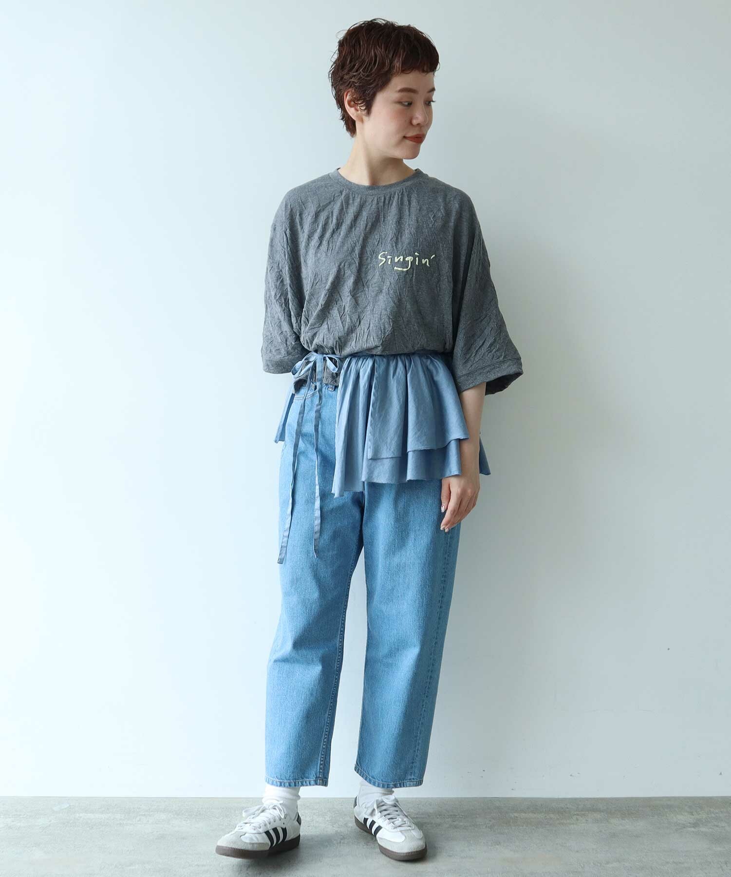 AMBIDEX Store △○washer天竺 middle Tシャツ(F WHITE): FLAT