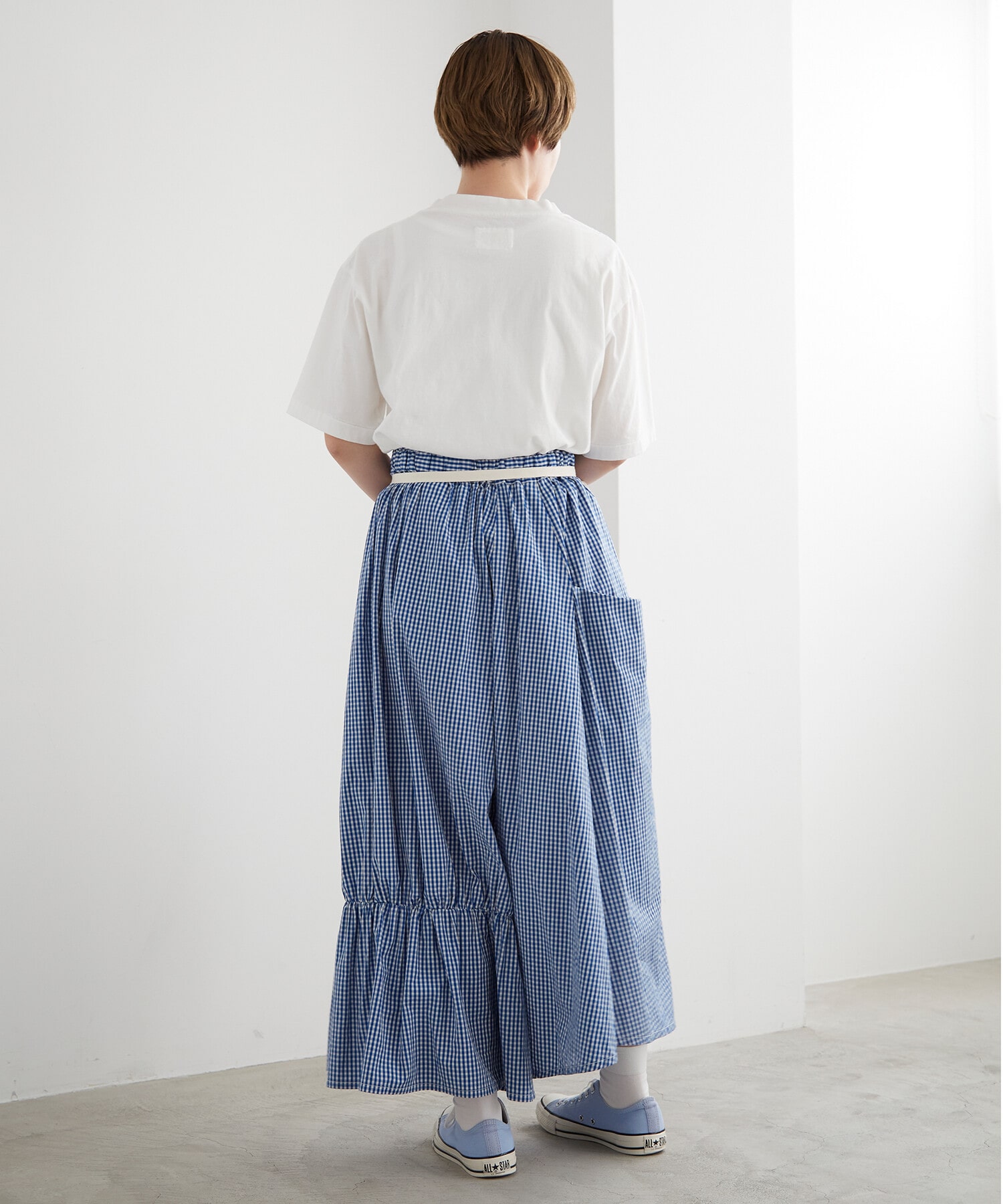 AMBIDEX Store 〇ギンガムEDODAKI ラップスカート(F BLUE): FLAT-cic 