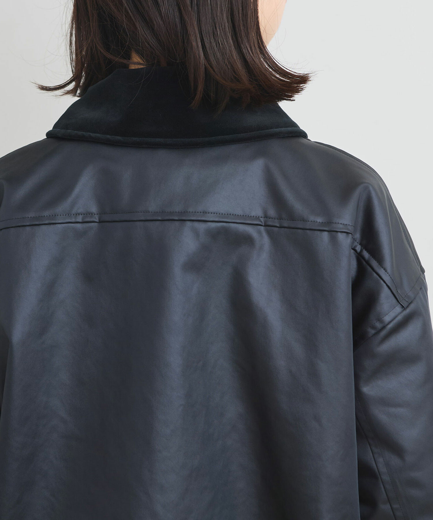 AMBIDEX Store フェイクレザージップ ブルゾン(F クロ): iki