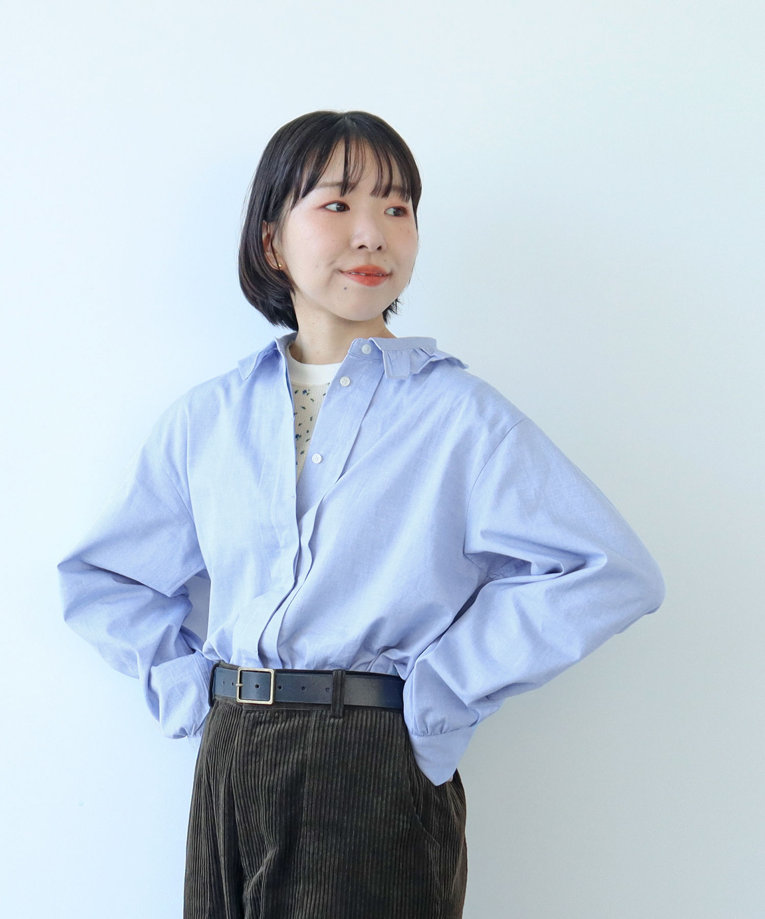 AMBIDEX Store 【予約販売】△〇グランジウォッシュ 衿先フリルタック