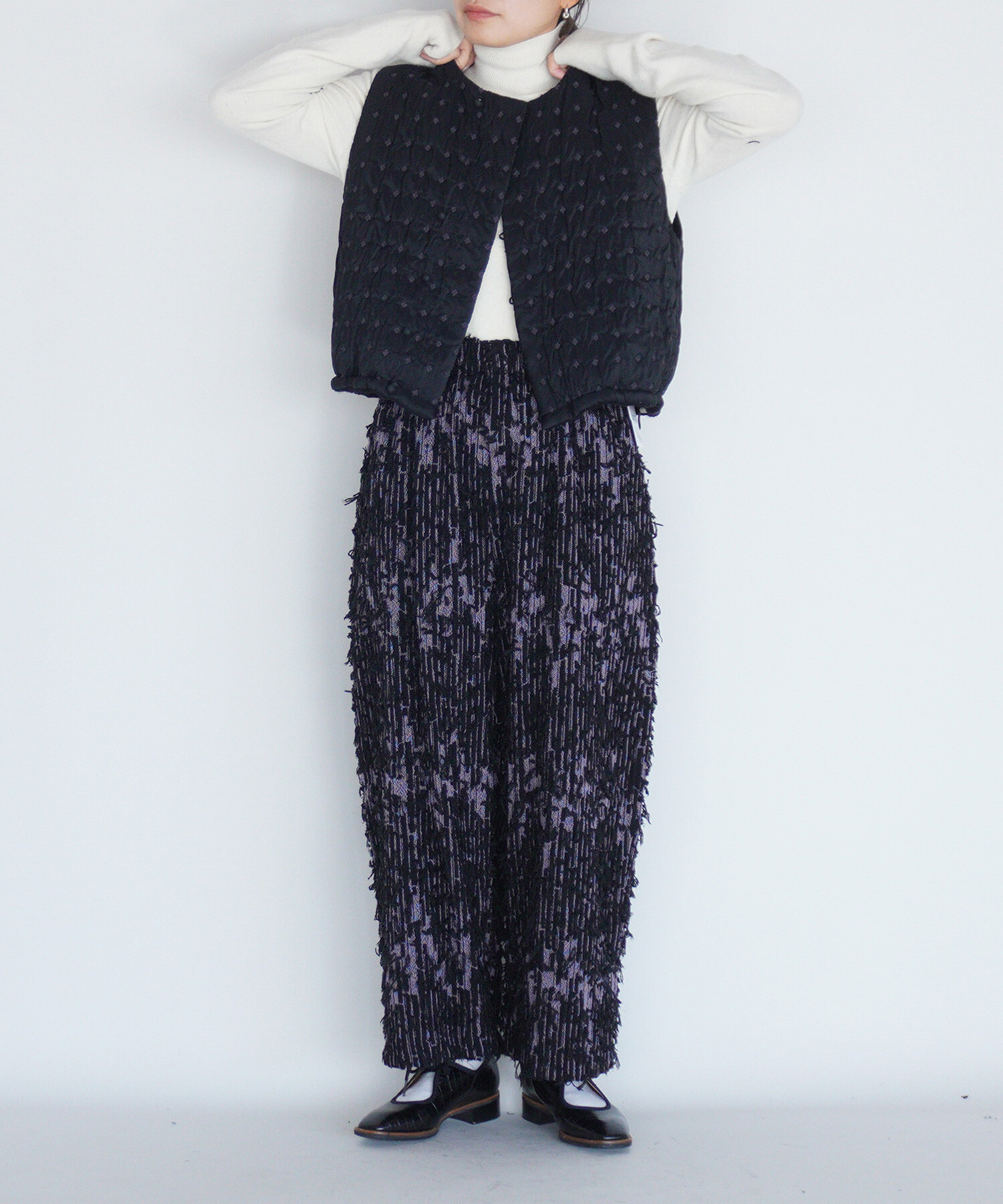 AMBIDEX Store 〇flower dot quilt jacquard ショートリバーシブル