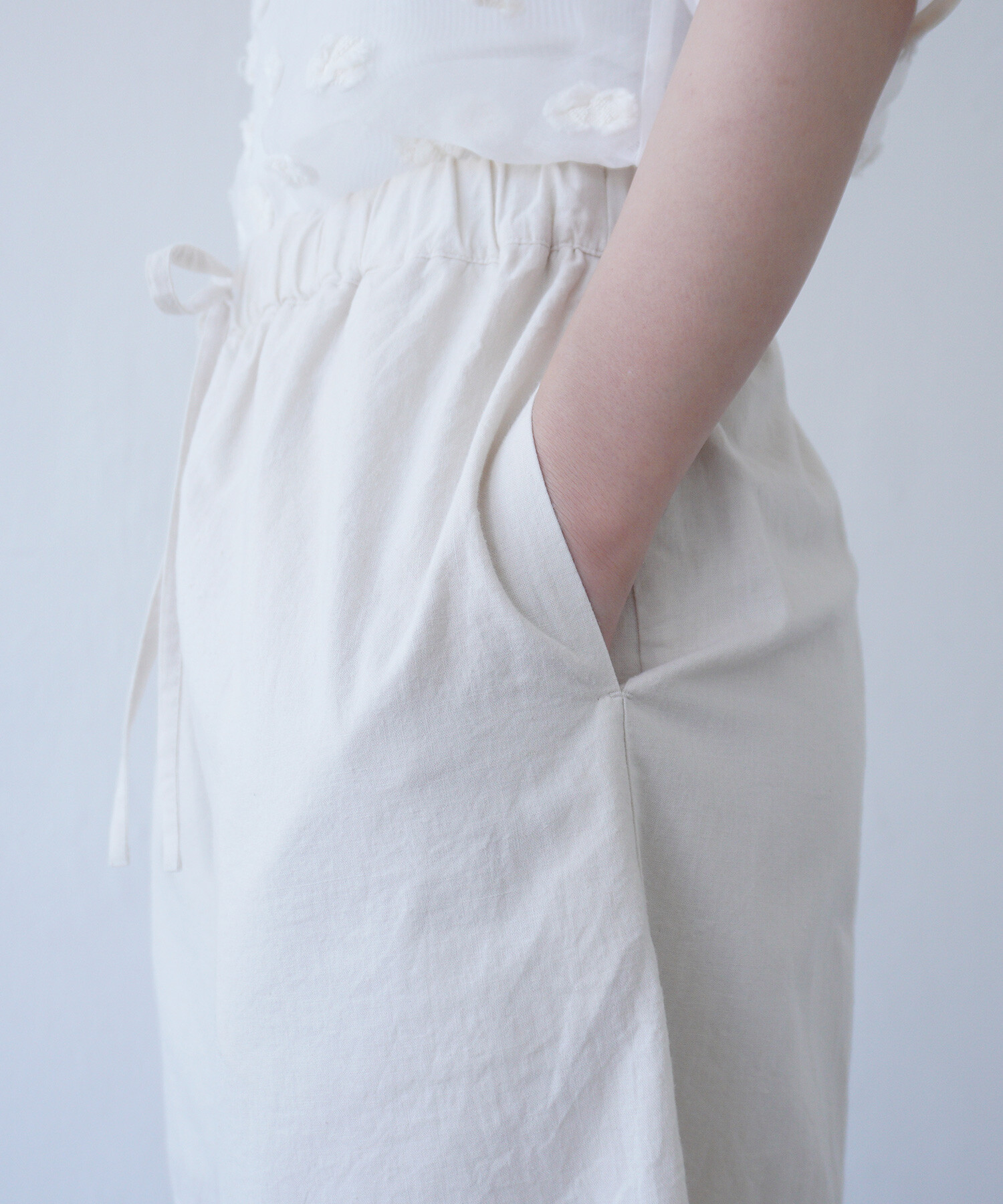 AMBIDEX Store △〇pintuck jacquard ギャザーパンツ(F キナリ