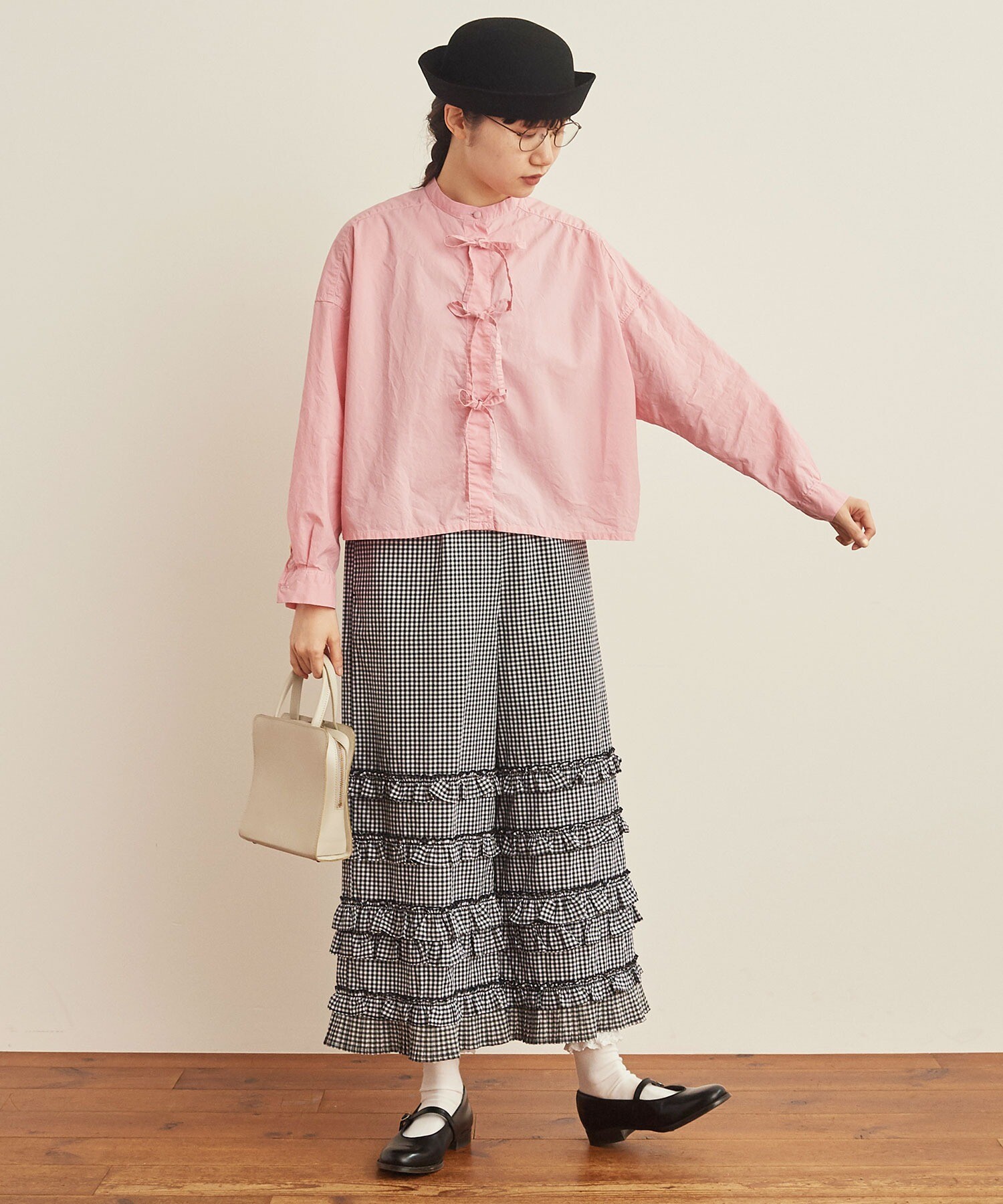 AMBIDEX Store ○DECO gingham パンツ(F off×black): l'atelier du savon