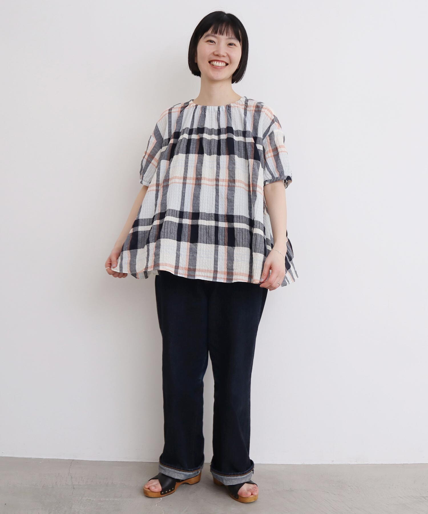 AMBIDEX Store 【予約販売】〇高島ちぢみbig check ふんわり
