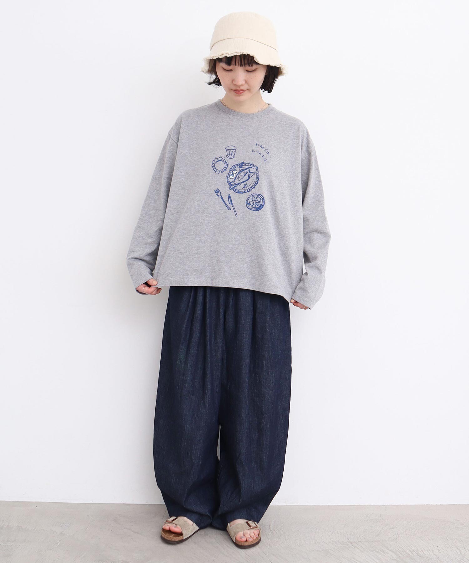 アトリエドゥサボン　たっぷりタックデニム たっぷりタックデニムパンツ（デニムパンツ）｜l'atelier du