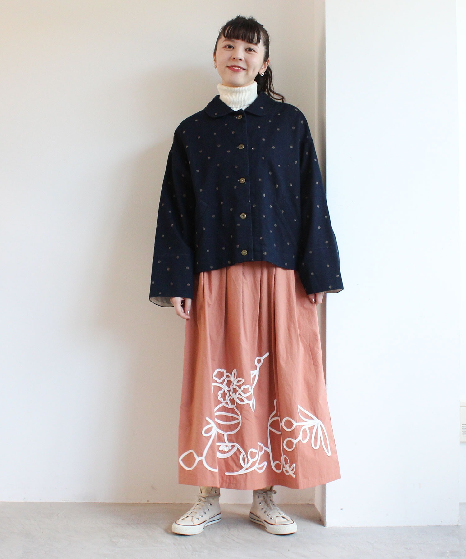 M.&KYOKO/エアンムドキョウコ総刺繍スカート未使用/佐藤繊維ロングスカート