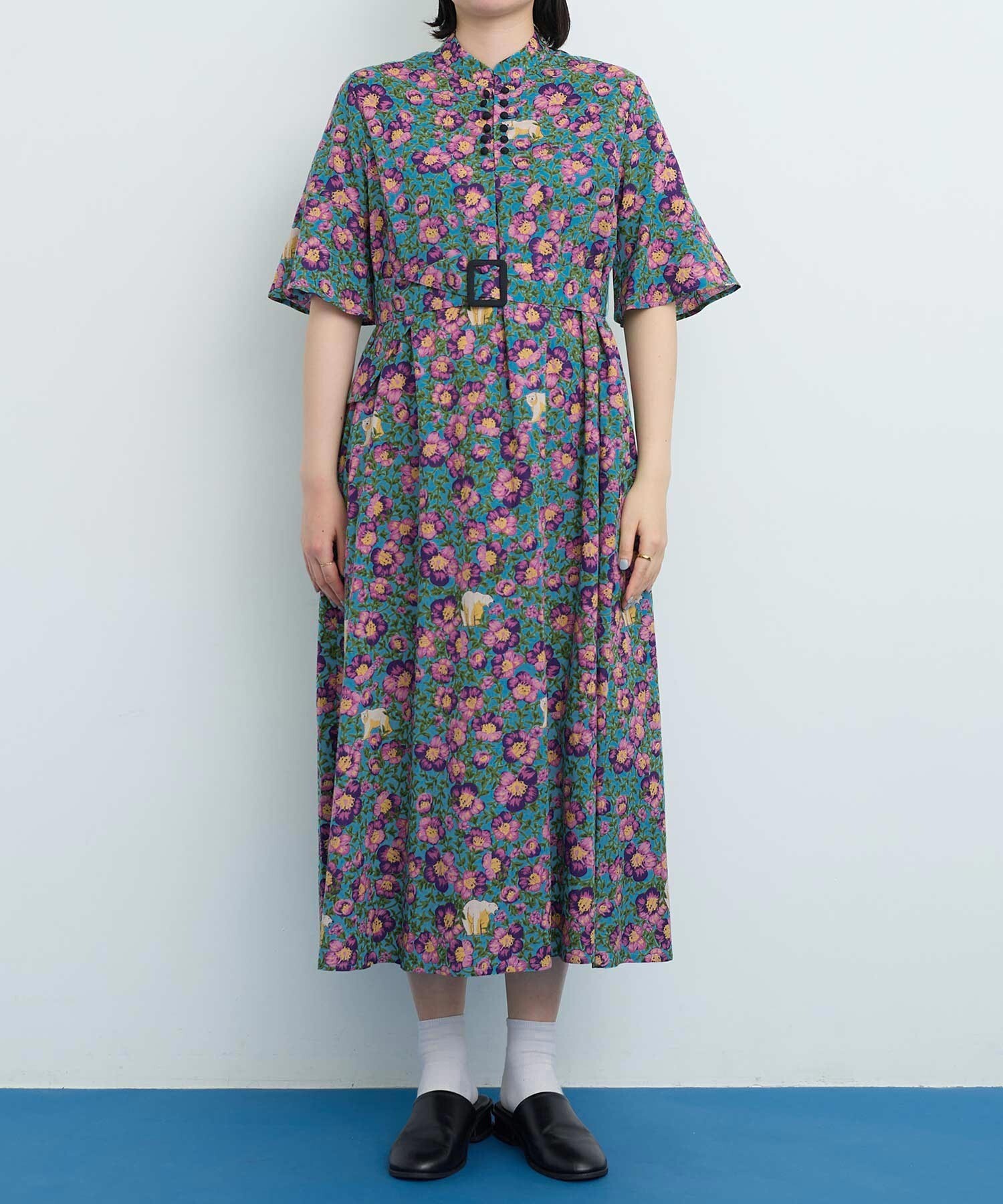 AMBIDEX Store Arctic Flower スタンドカラーワンピース(F