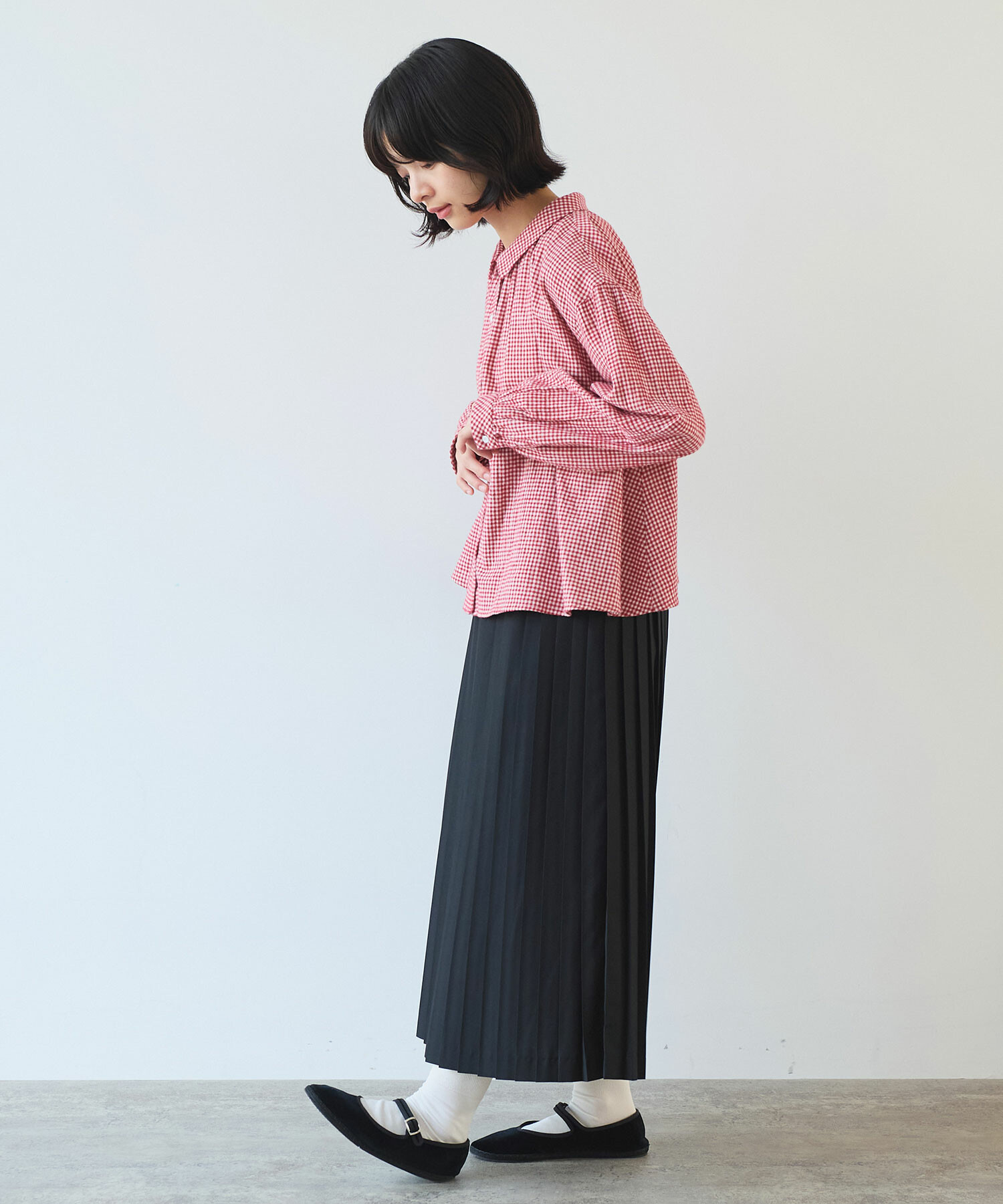 AMBIDEX Store 〇 fuwa fuwa ギンガム ブラウス(F アオ): bulle de savon