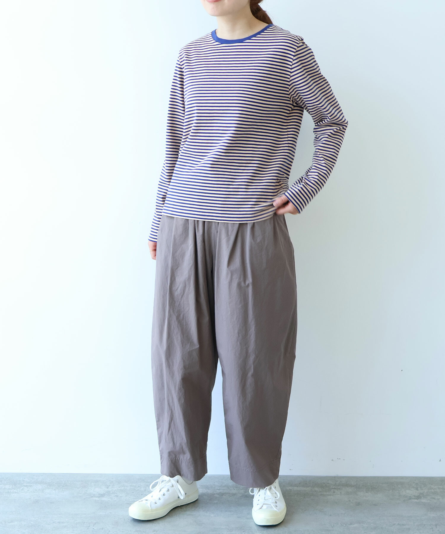 AMBIDEX Store vintage border Tシャツ(F オレンジ×アオ): bulle de savon