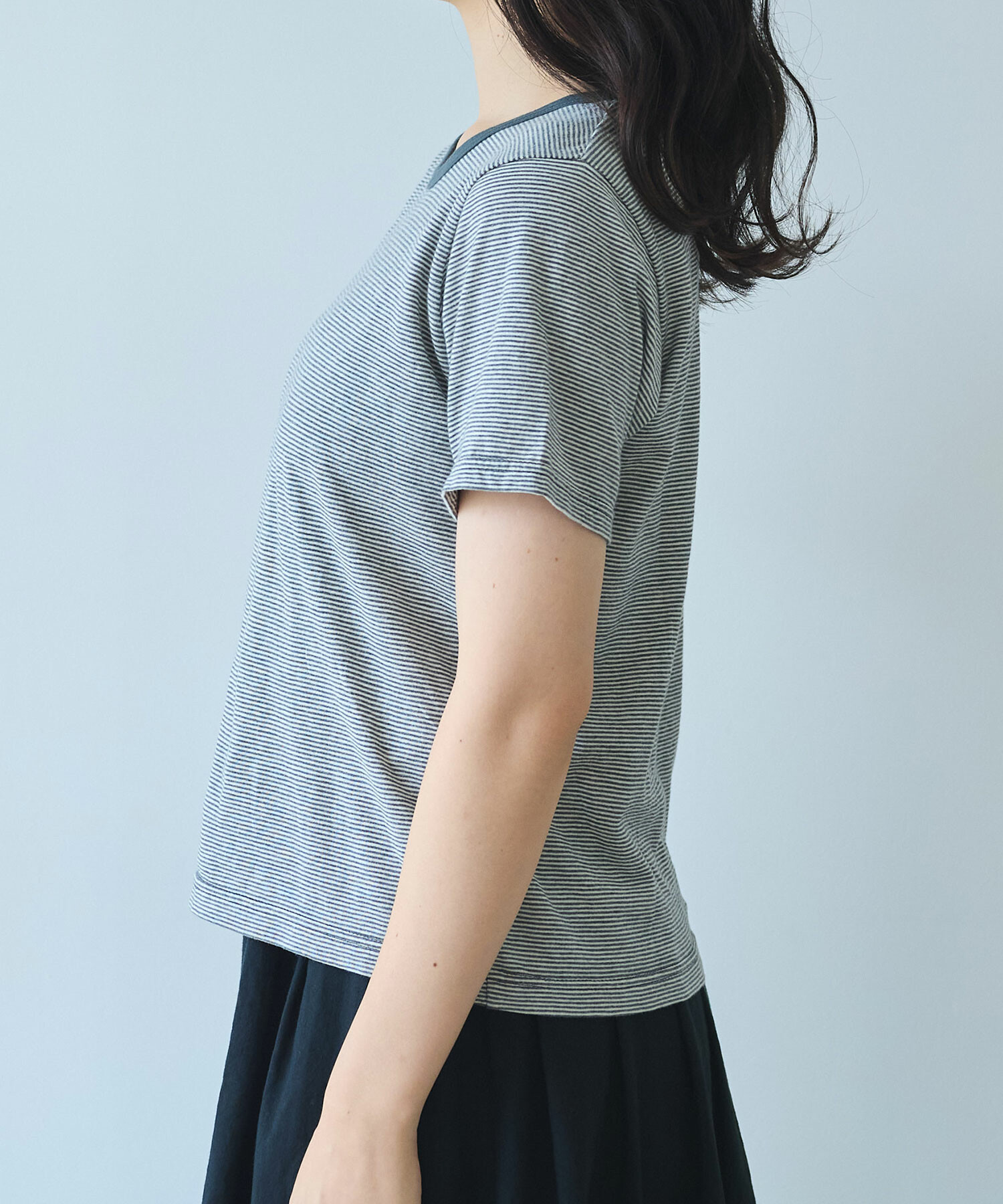 AMBIDEX Store △よわよわボーダー Tシャツ(F クロ): bulle de savon