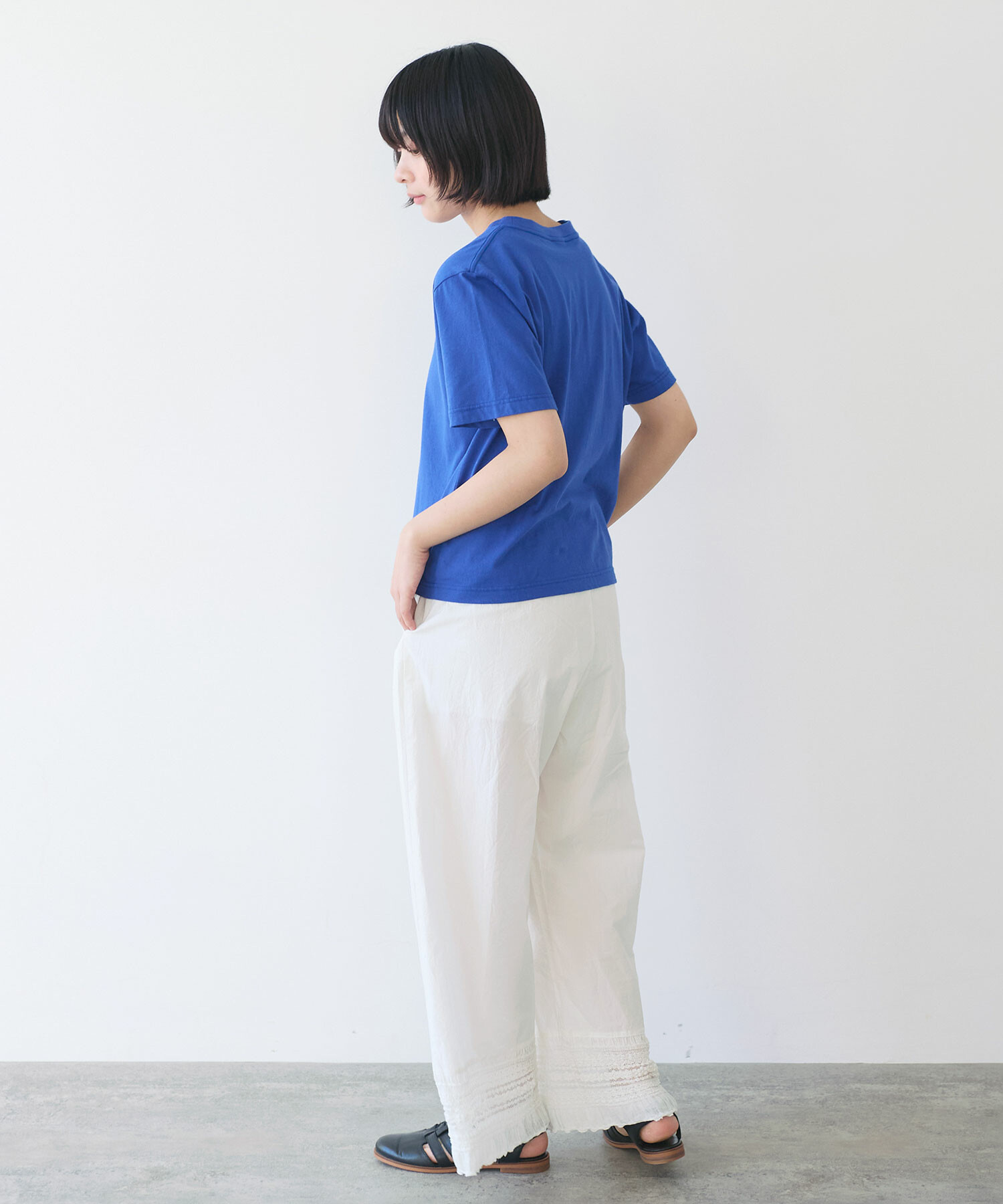 AMBIDEX Store △〇 くじらのなかまたち 刺繍Tシャツ(F シロ