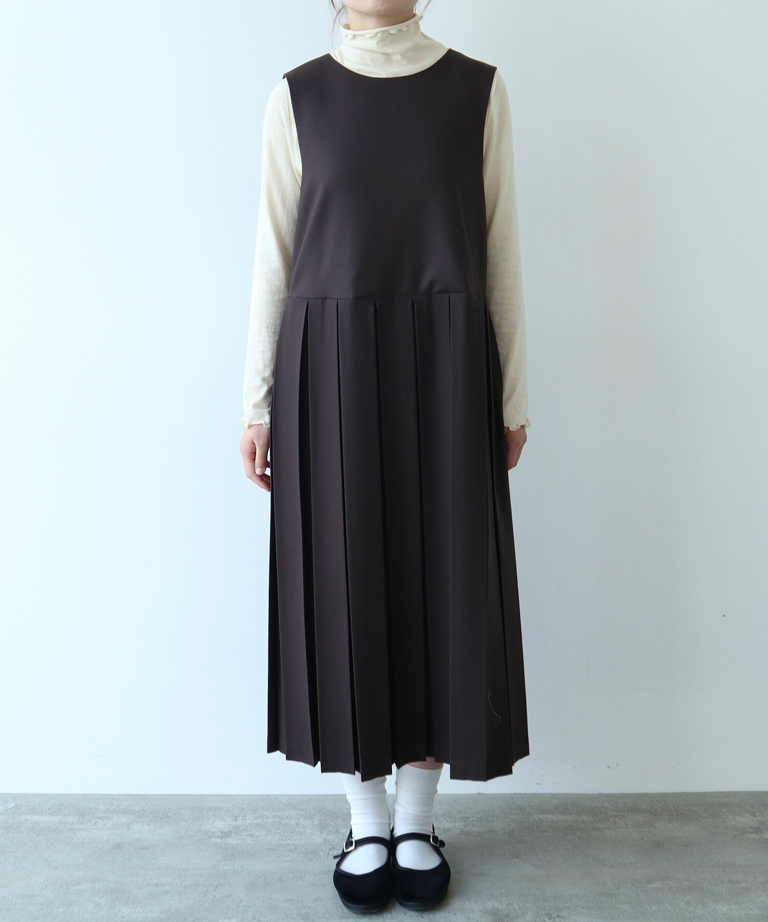 AMBIDEX Store 〇 2 / 60 サキソニー プリーツワンピース(F コゲチャ