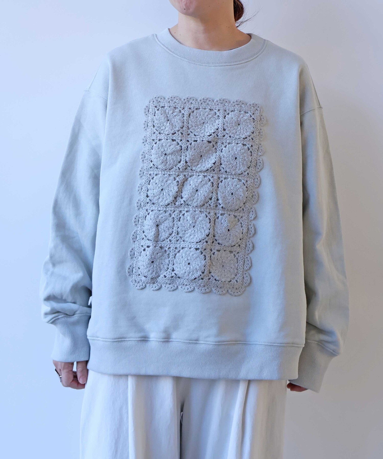 AMBIDEX Store △コットン裏毛レースプルオーバー(F シロ): yuni
