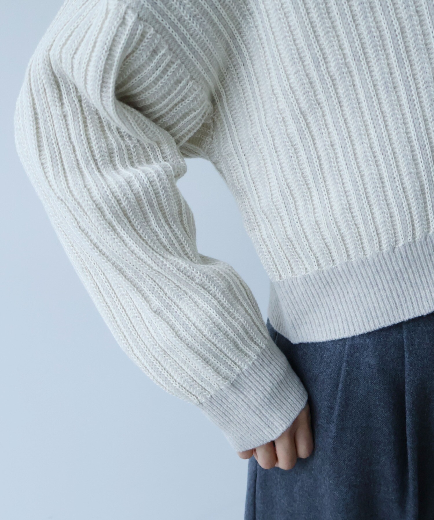 YUNI ページ AMBIDEX Store ○ウールコットン 針抜きshortカーディガン (F シロ): yuni