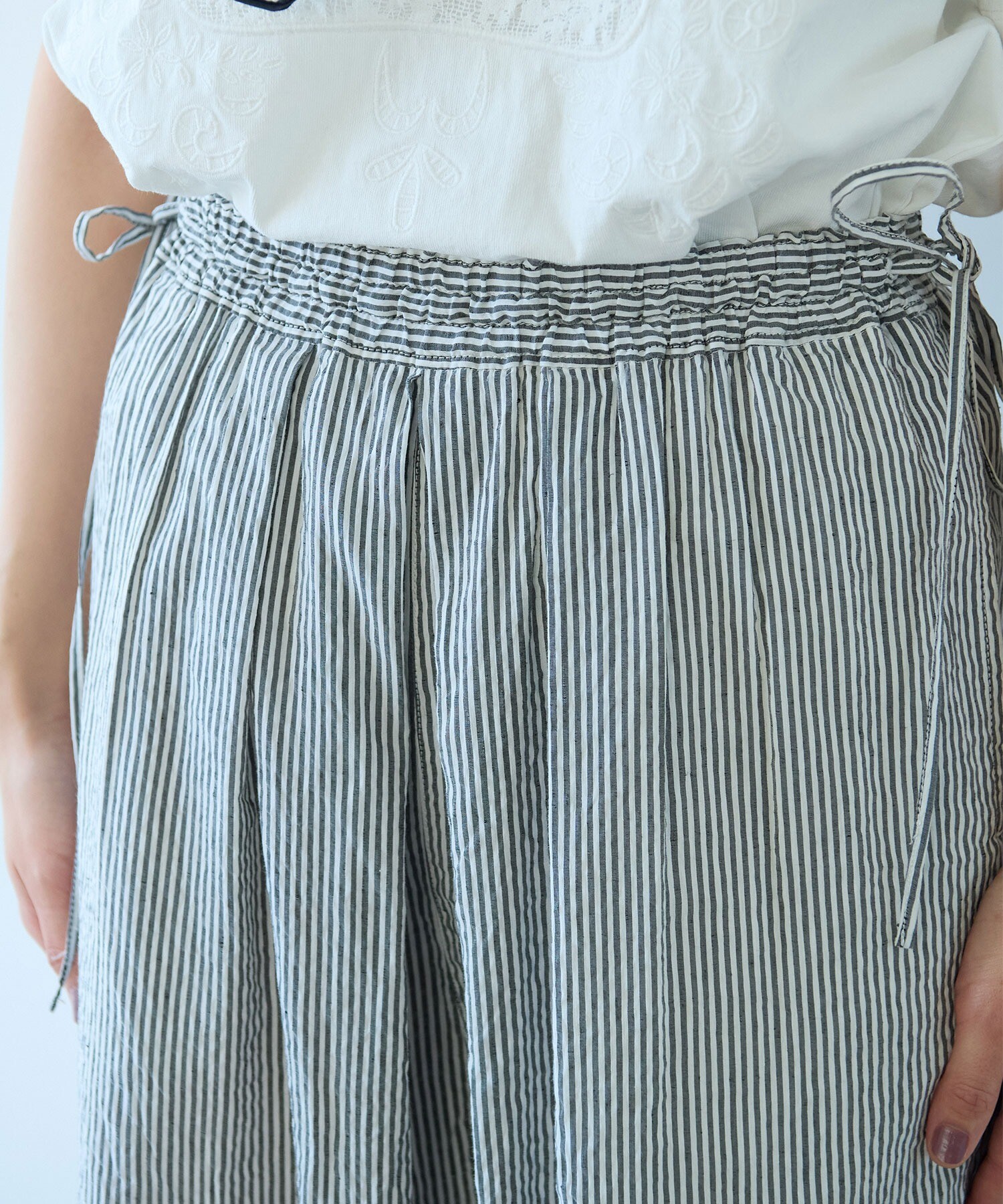 AMBIDEX Store △○stripe drawstrings パンツ(F クロ): yuni