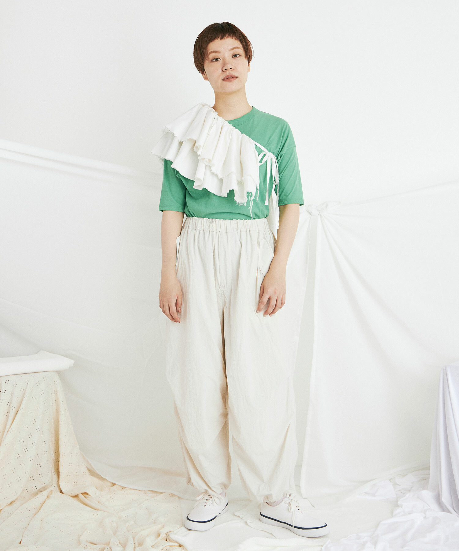 AMBIDEX Store 45d NYLON伊吹染め CARGO パンツ(F IVORY): buoybuoy