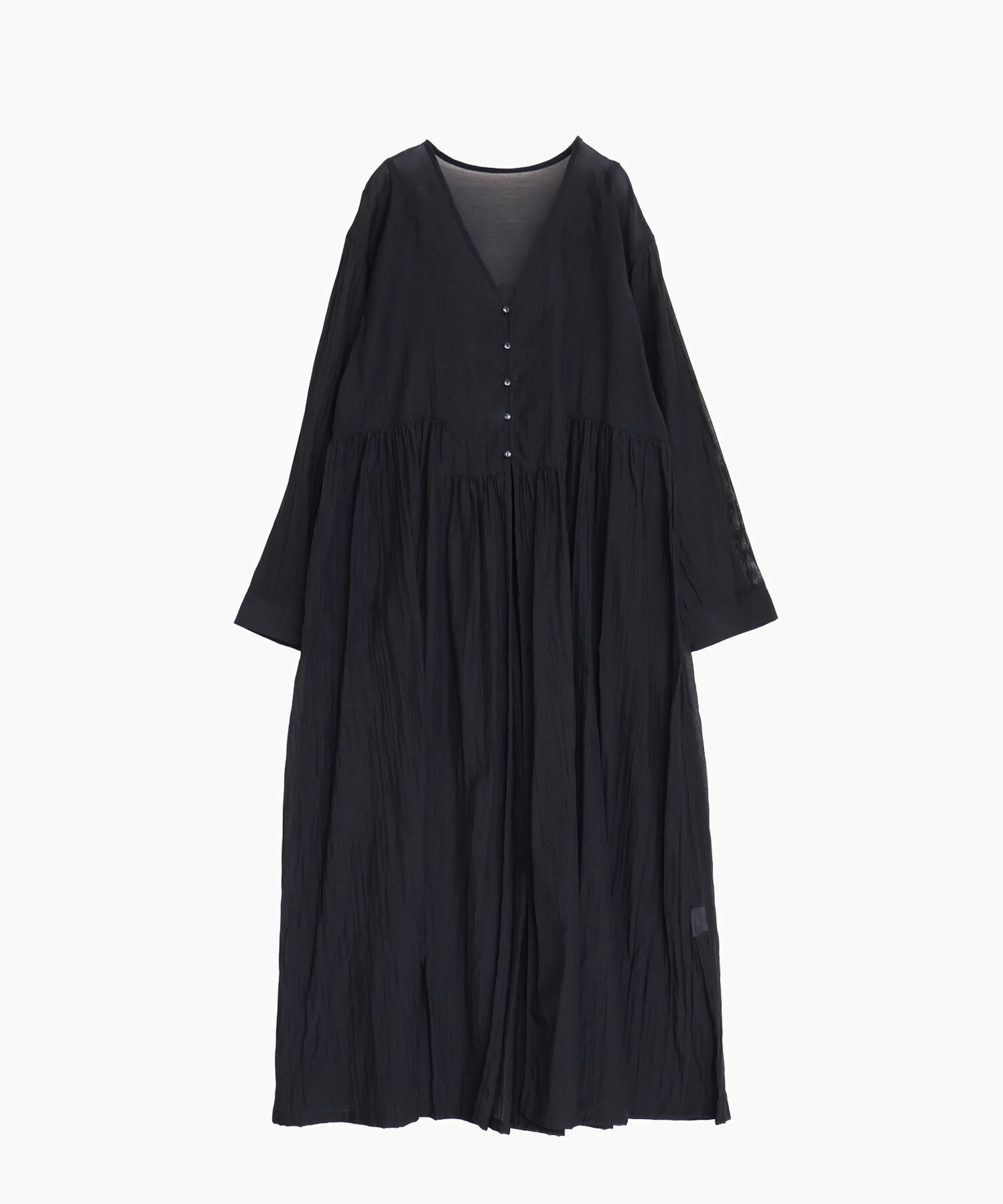 今期AW品　iki 綿ナイロンローン ガウンロング ワンピース AMBIDEX Store 〇綿ナイロンローン ガウンロング ワンピース(F シロ): iki