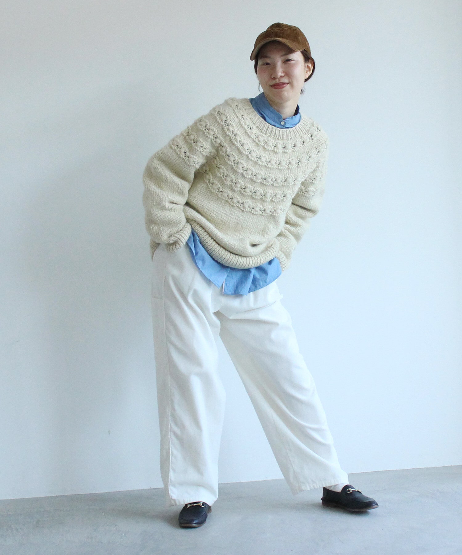モデル 159cm ※こちらはサンプルの為若干サイズ感が異なります。