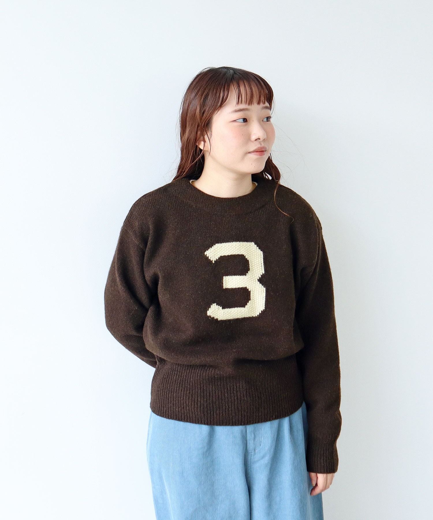 AMBIDEX Store ○3インターシャ カレッジニットプルオーバー(F キナリ