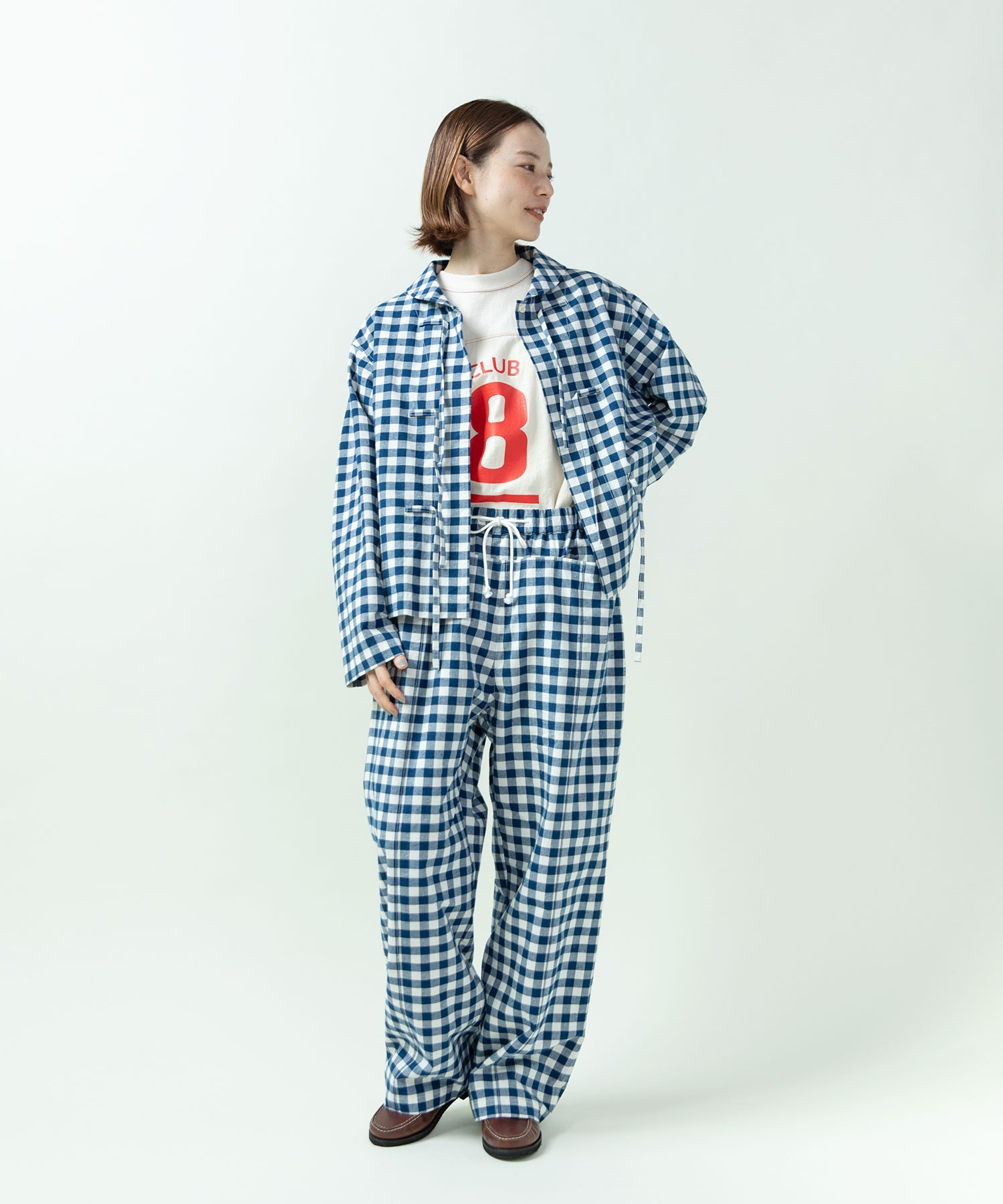 AMBIDEX Store ○先染めコットンネップ easyパンツ(セットアップ対応