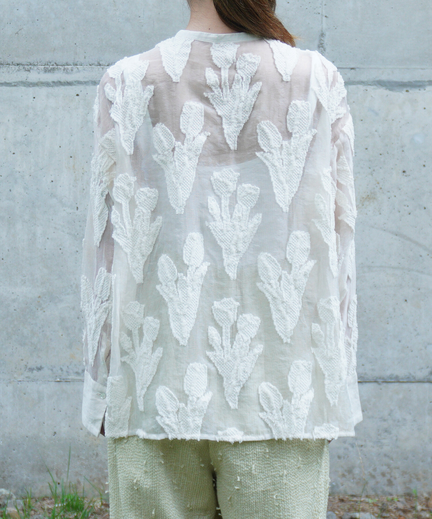 AMBIDEX Store 〇tulip lace jacquard ブラウス(F クロ): FLAT