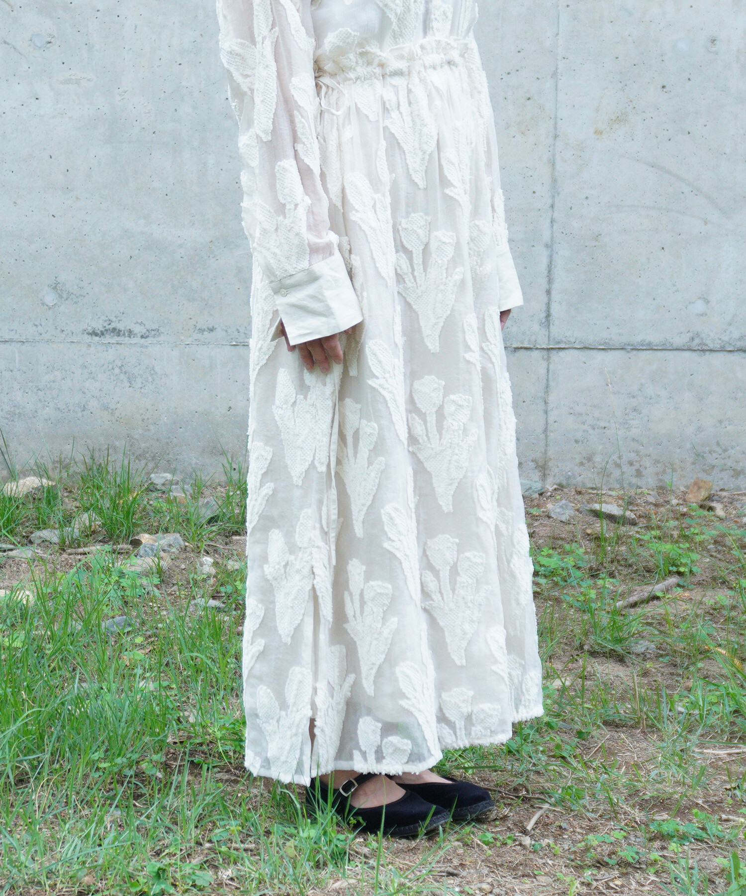 AMBIDEX Store 〇tulip lace jacquard スカート(F クロ): FLAT