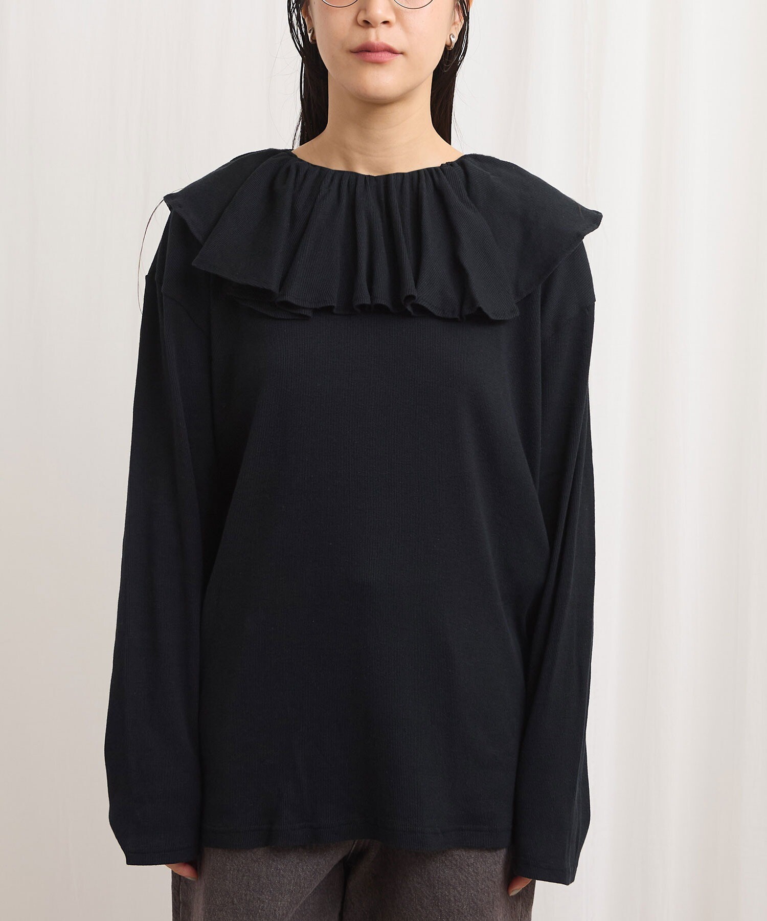 AMBIDEX Store 〇ZIM tereko frill pullover(F クロ): l'atelier du savon
