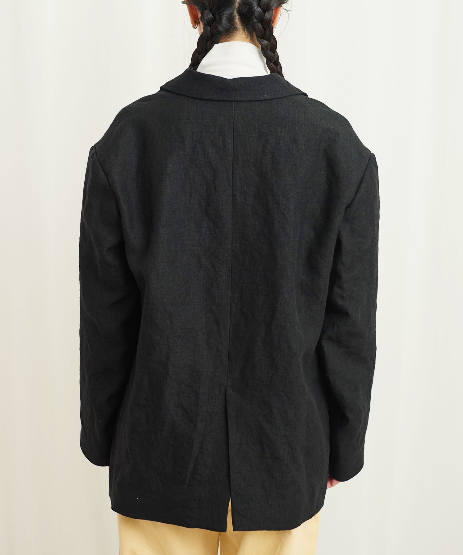 美品　MADISONBLUE FIELD JACKET LINEN 黒 日本橋三越限定】UNLINED BLEECKER WGB