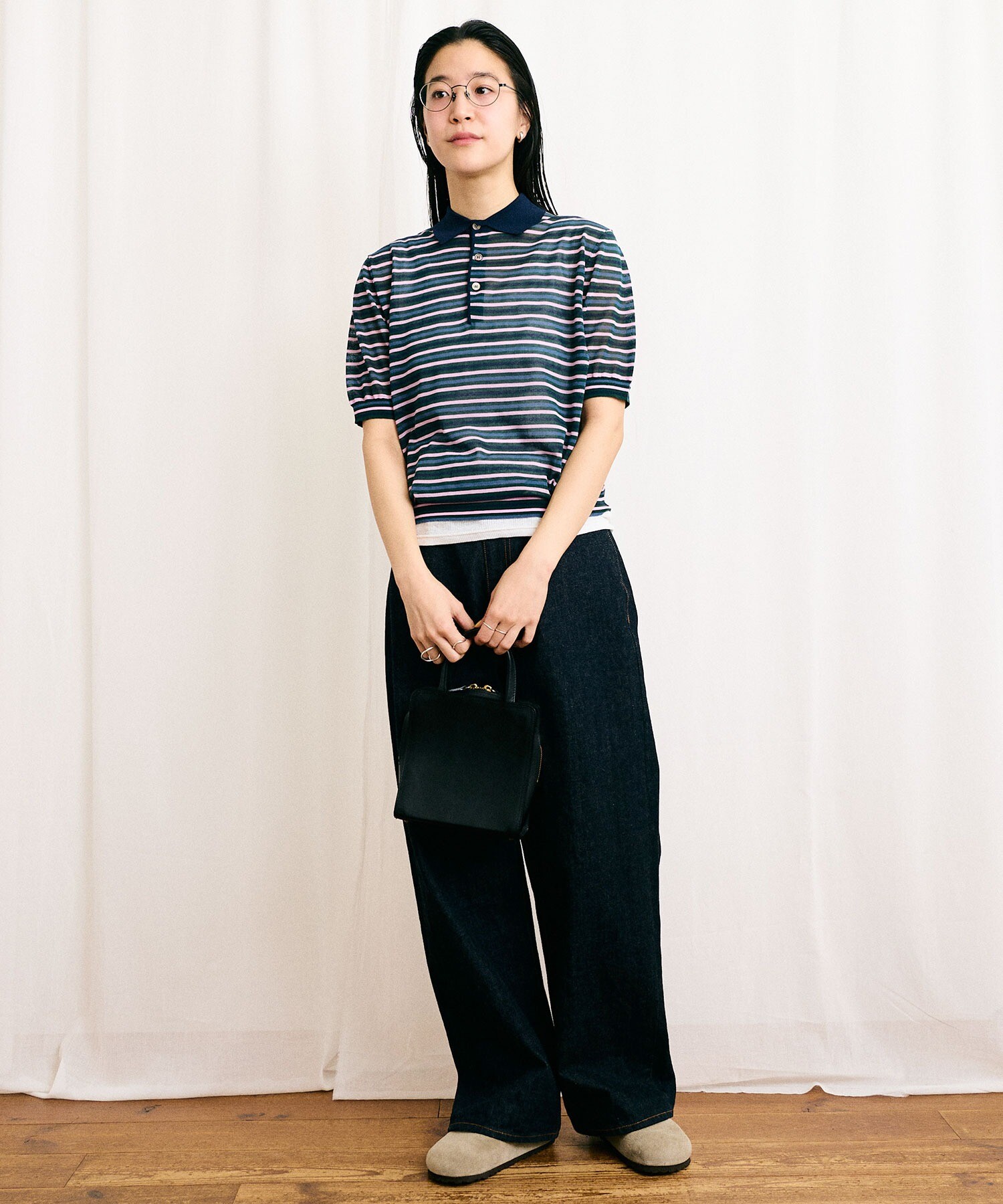 AMBIDEX Store 【予約販売】〇SHEER knit polo(F コン): l