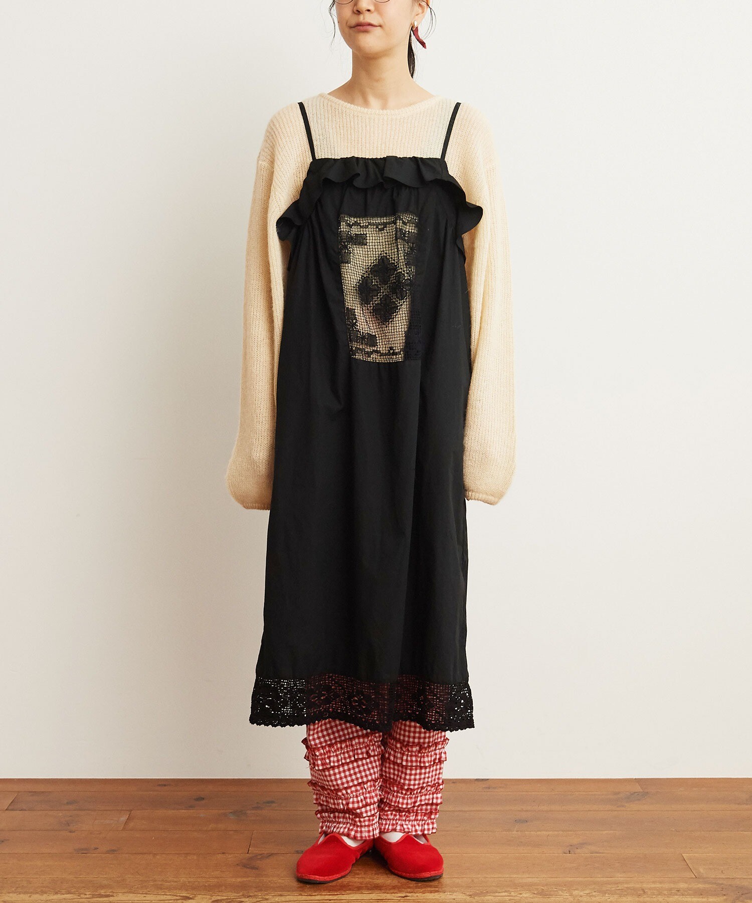 AMBIDEX Store 【予約販売】○Tuscany lace apron dress(F シロ): l