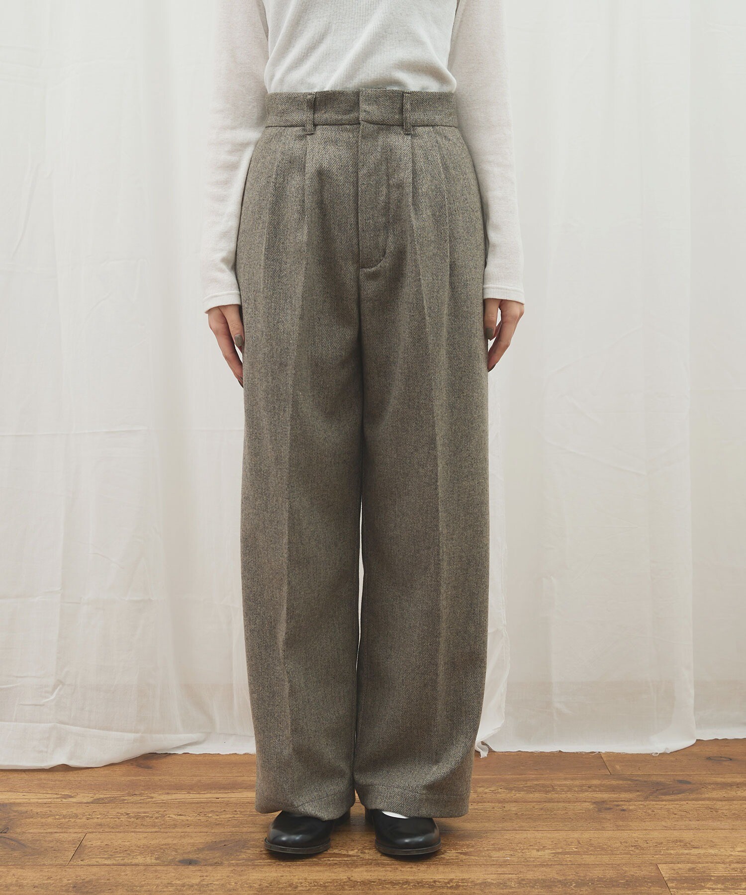 AMBIDEX Store 〇WOOL TWEED trousers(0 クロ): l'atelier du savon
